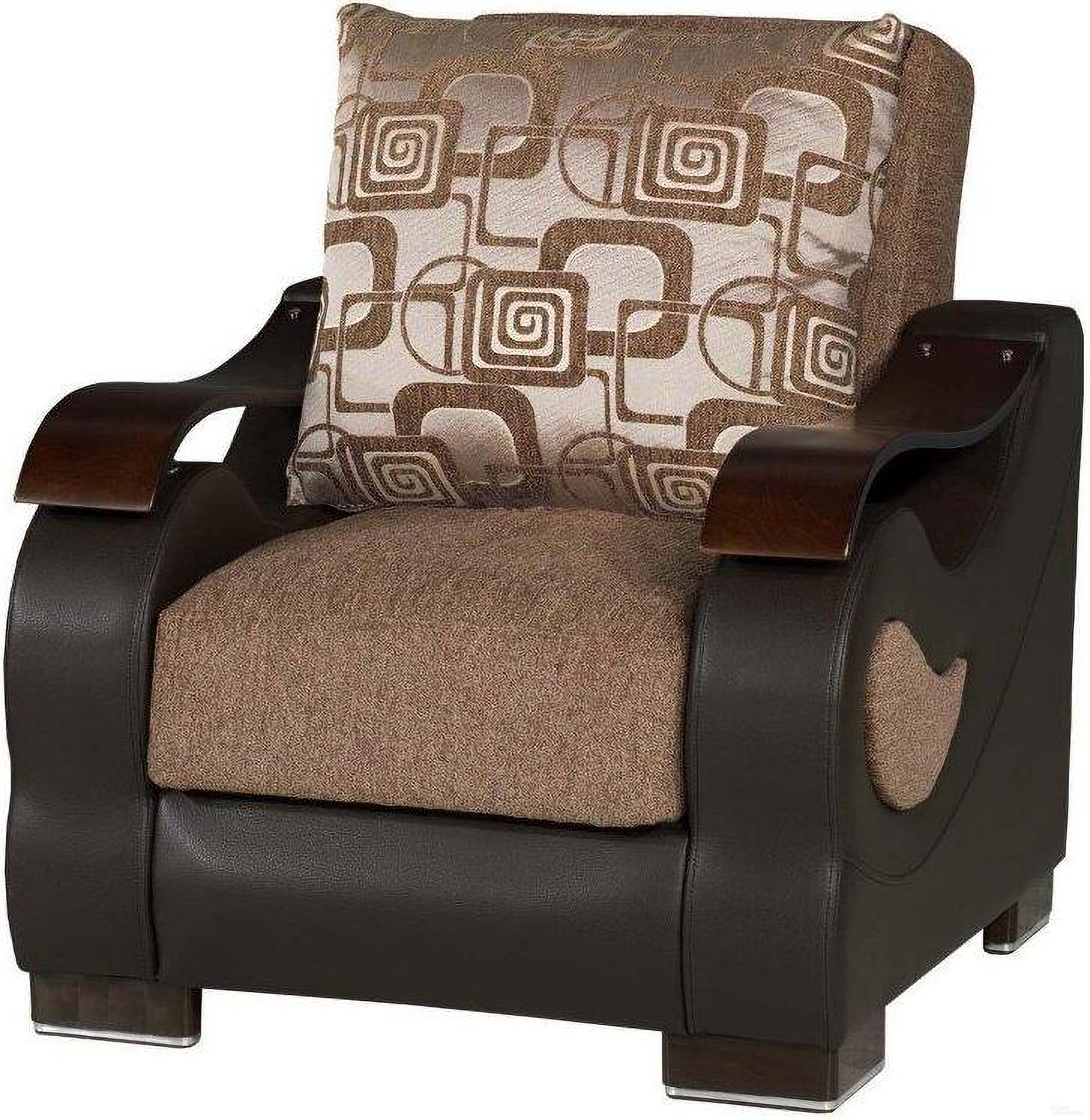 The appearance of Metroplex Upholstered Convertible Armchair with Storage In Brown designed by Casamode in the modern / contemporary interior design. This light brown piece of furniture was selected by 1StopBedrooms from Metroplex Collection to add a touch of cosiness and style into your home. Sku: MET-AC-CBN. Material: Chenille.