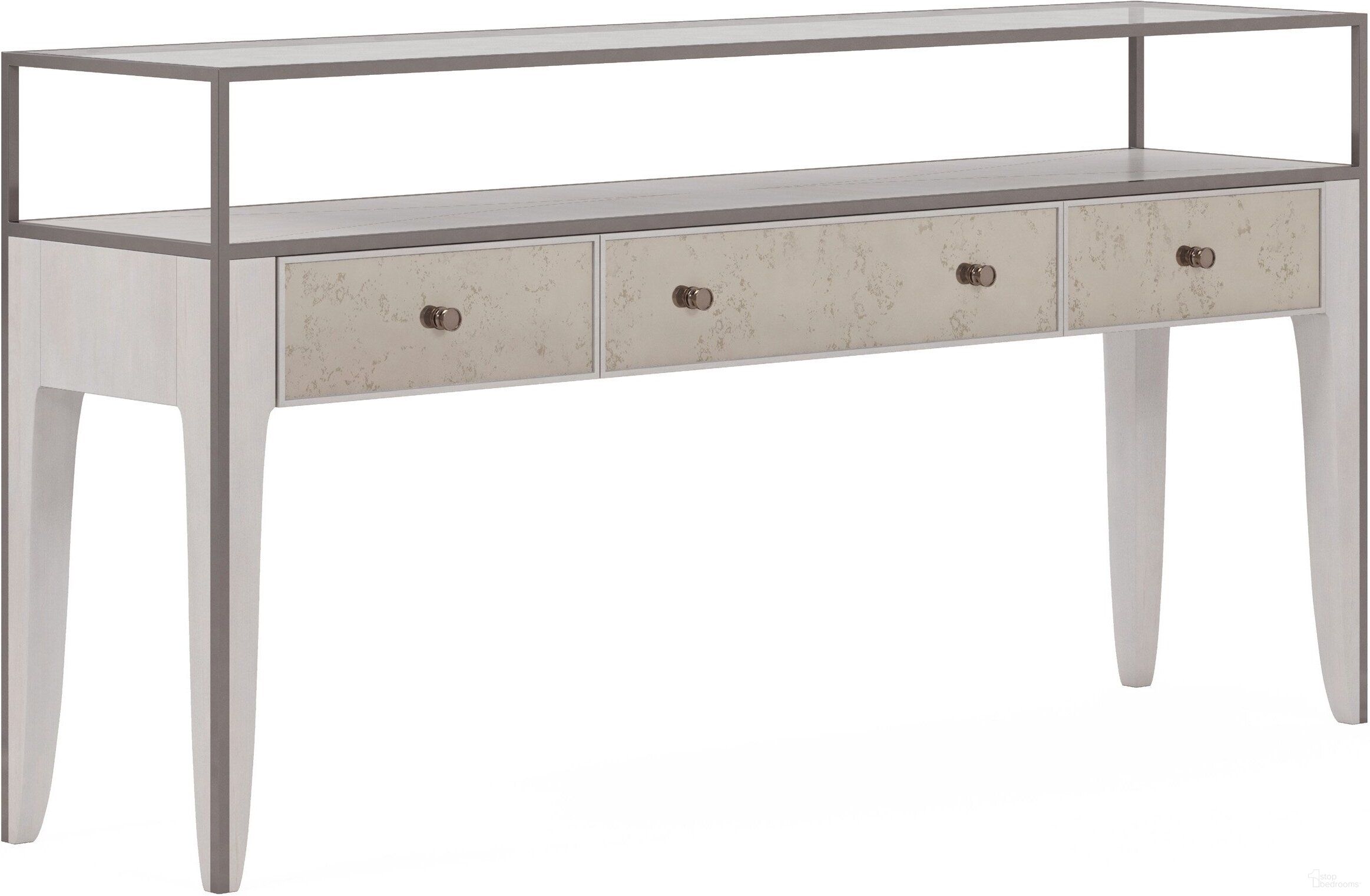 The appearance of Mezzanine Console Table In Light Gray designed by A.R.T. in the transitional interior design. This light gray piece of furniture was selected by 1StopBedrooms from Mezzanine Collection to add a touch of cosiness and style into your home. Sku: 325327-2249. Material: Poplar.