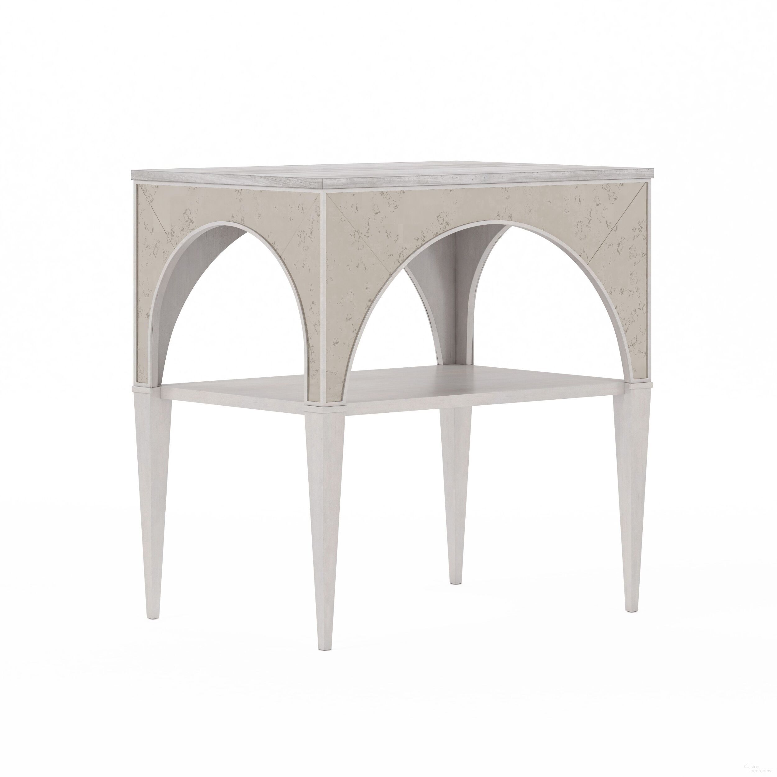 The appearance of Mezzanine Night Table In Light Gray designed by A.R.T. in the transitional interior design. This light gray piece of furniture  was selected by 1StopBedrooms from Mezzanine Collection to add a touch of cosiness and style into your home. Sku: 325141-2249. Material: Poplar.