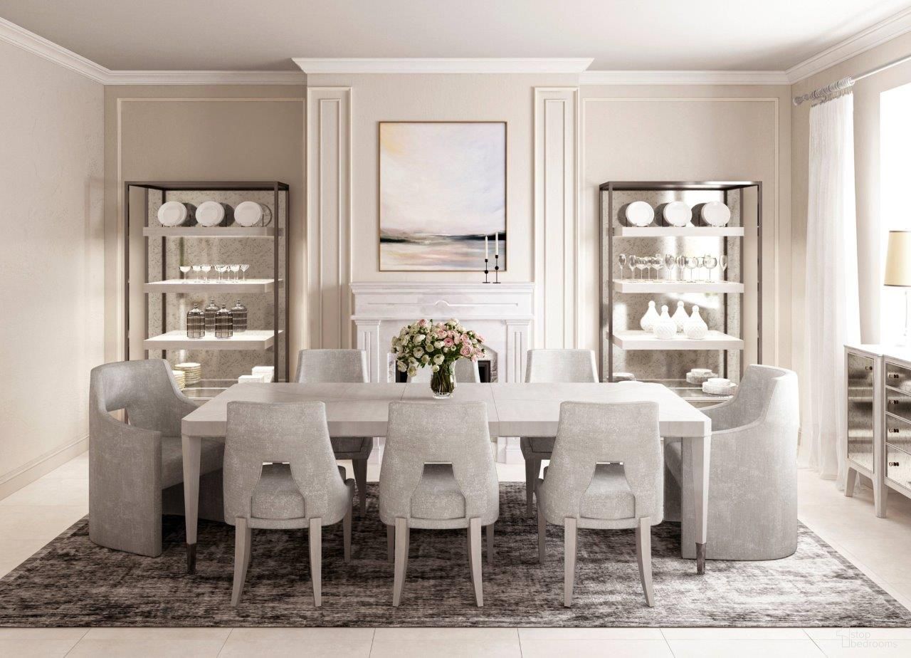 The appearance of Mezzanine Rectangular Dining Room Set In Light Gray designed by A.R.T. in the transitional interior design. This light gray piece of furniture was selected by 1StopBedrooms from Mezzanine Collection to add a touch of cosiness and style into your home. Sku: 325220-2249;325200-2249;325200-2249. Table Base Style: Legs. Table Top Shape: Rectangular. Material: Poplar. Size: 44" x 106".