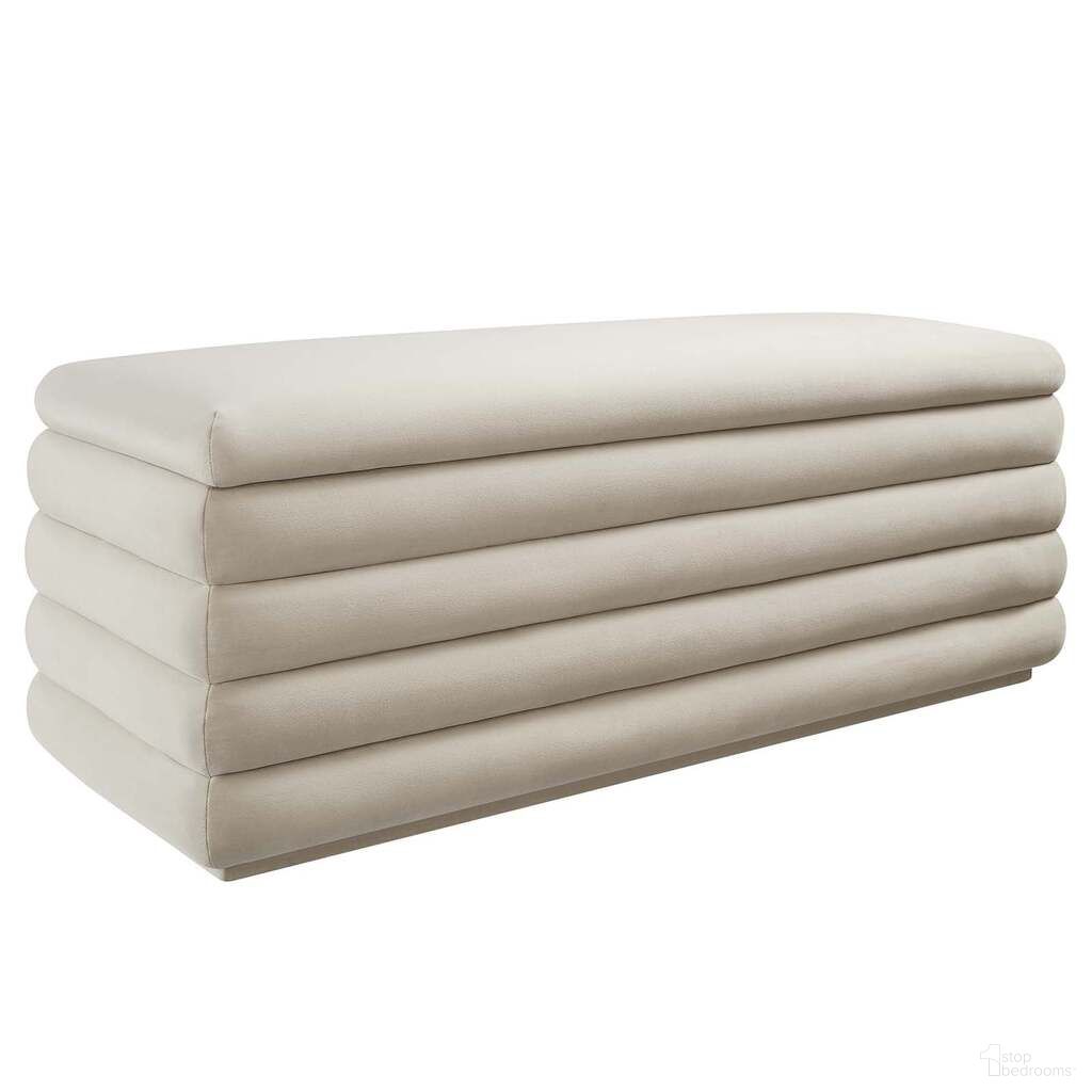 The appearance of Mezzo Upholstered Performance Velvet Storage Bench In Almond designed by Modway in the modern / contemporary interior design. This almond piece of furniture was selected by 1StopBedrooms from Mezzo Collection to add a touch of cosiness and style into your home. Sku: EEI-6664-ALM. Material: Plywood.