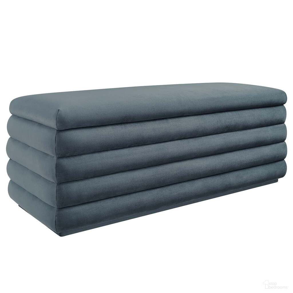 The appearance of Mezzo Upholstered Performance Velvet Storage Bench In Blue designed by Modway in the modern / contemporary interior design. This blue piece of furniture was selected by 1StopBedrooms from Mezzo Collection to add a touch of cosiness and style into your home. Sku: EEI-6664-CAB. Material: Plywood.