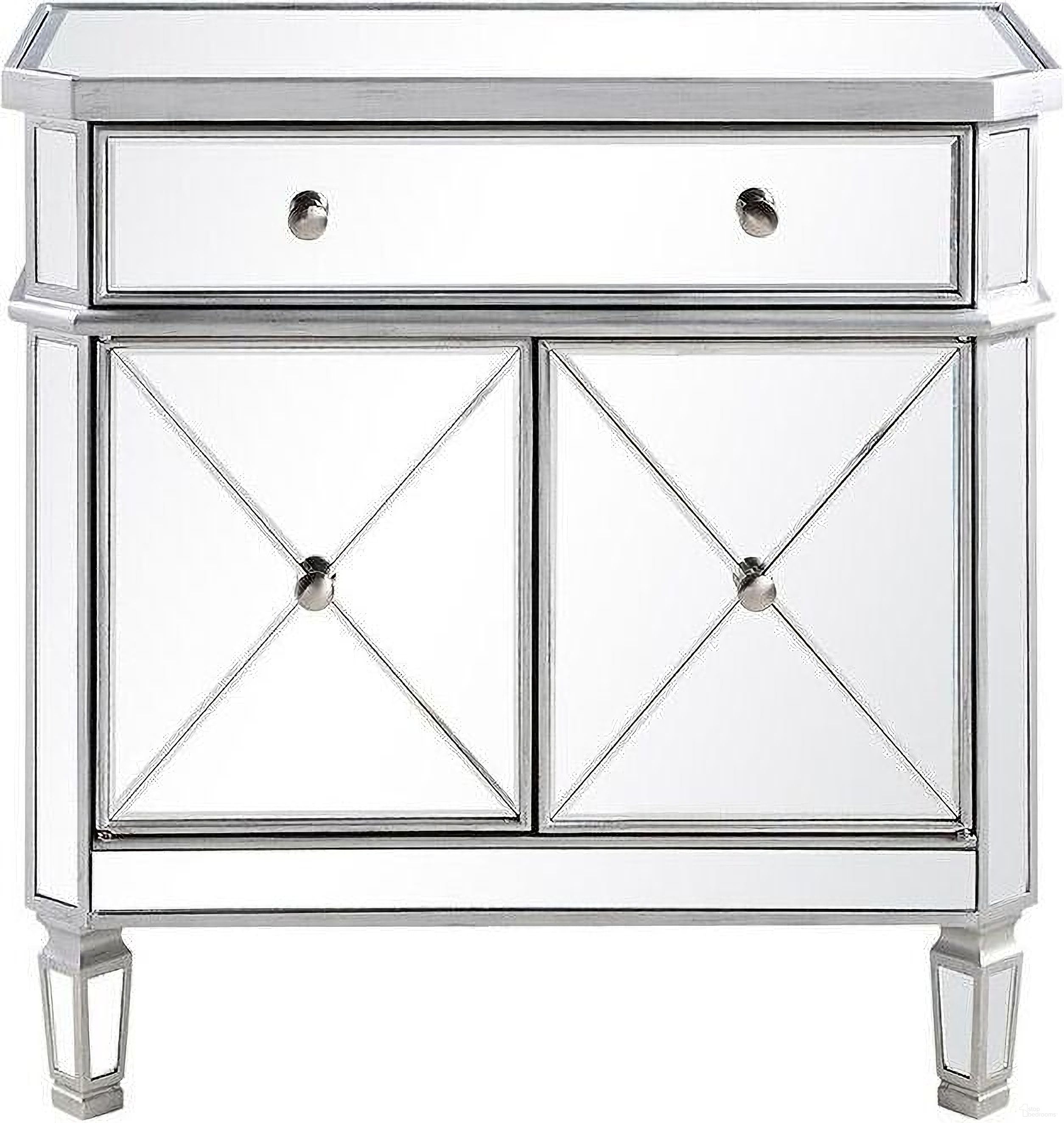 The appearance of Contempo 32" Hand Rubbed Antique Silver Cabinet designed by Elegant Lighting in the glam interior design. This silver piece of furniture  was selected by 1StopBedrooms from Contempo Collection to add a touch of cosiness and style into your home. Sku: MF6-1002SC. Material: MDF.