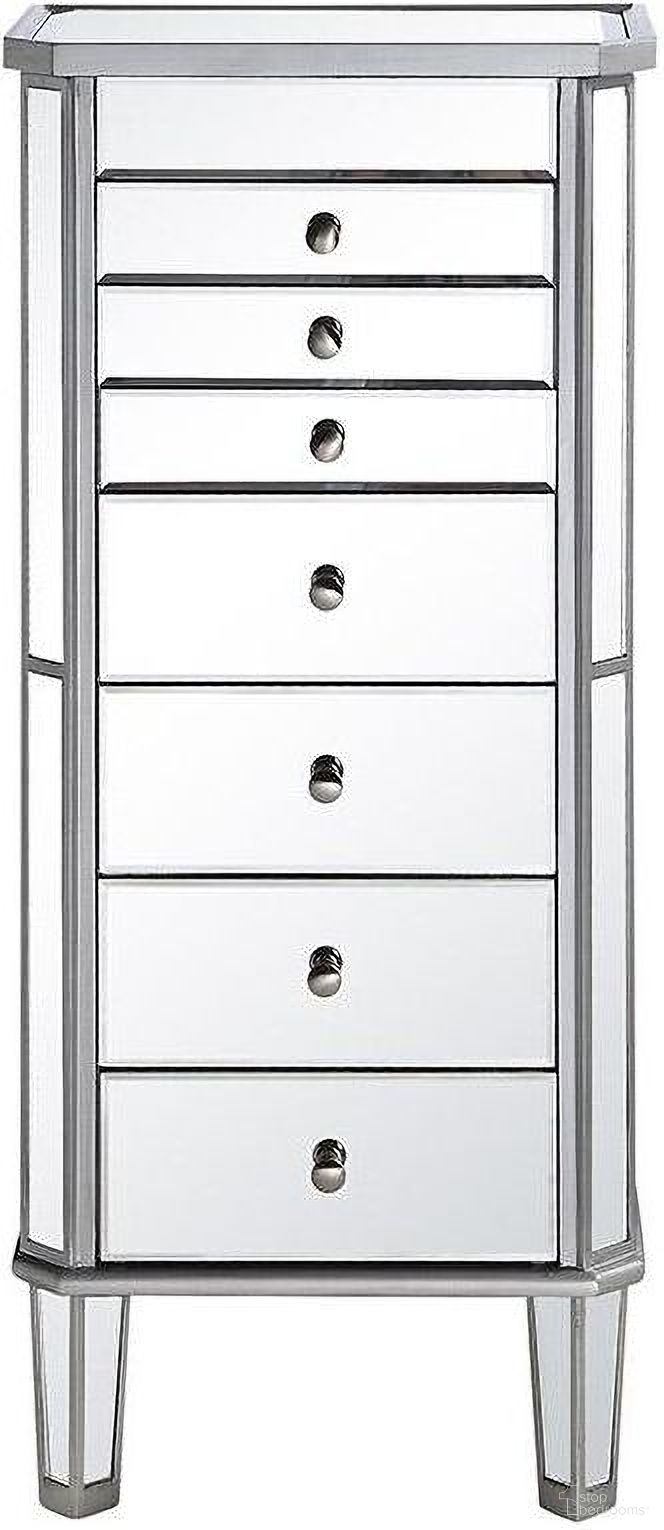 Contempo 18" Hand Rubbed Antique Silver Jewelry Armoire