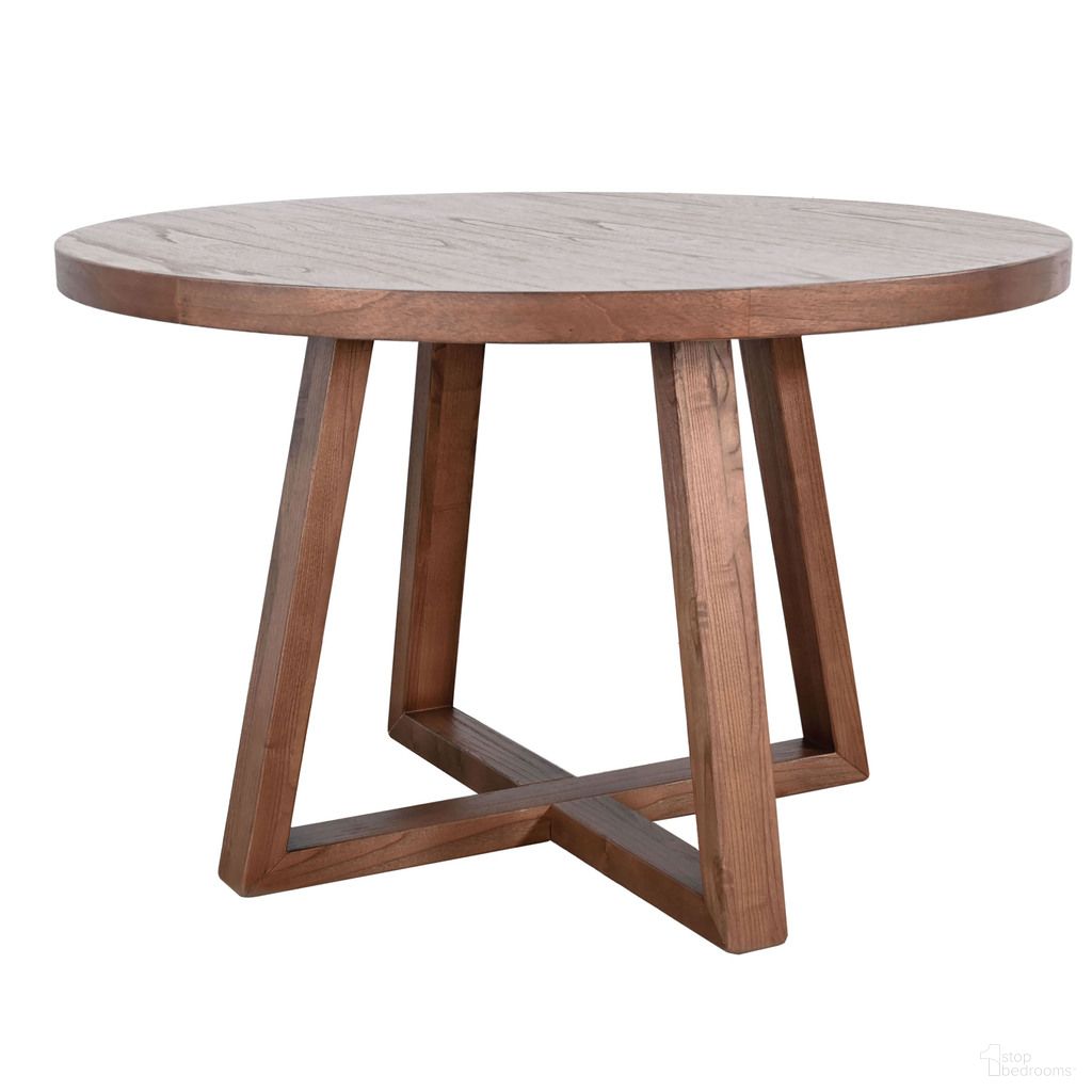 The appearance of Mia Round Wood Dining Table In Cinder designed by Sunny Designs in the modern / contemporary interior design. This cinder piece of furniture  was selected by 1StopBedrooms from Mia Collection to add a touch of cosiness and style into your home. Sku: 1213CD. Table Base Style: Trestle. Table Top Shape: Round. Size: 48". Material: Solid Wood.