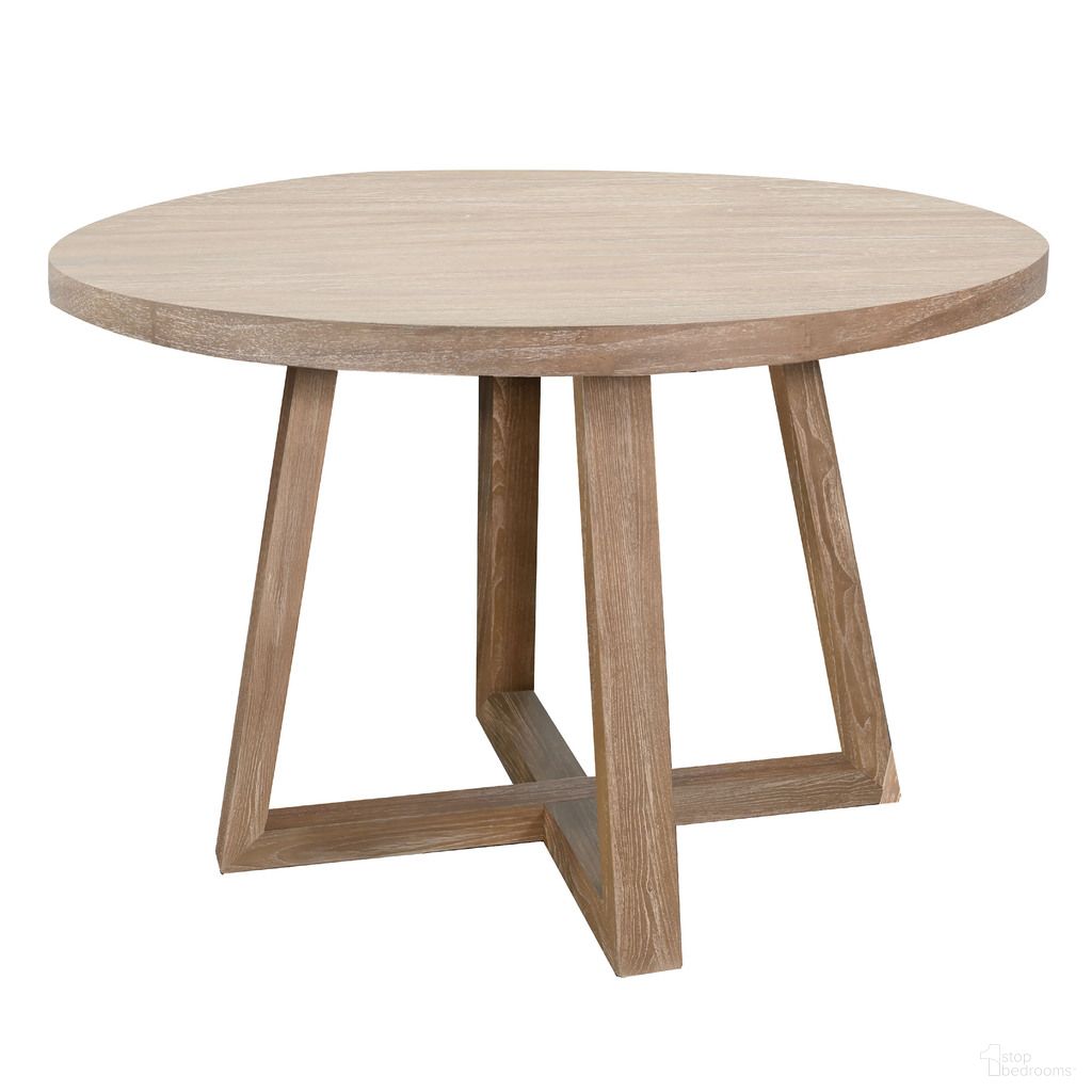 The appearance of Mia Round Wood Dining Table In Wheat designed by Sunny Designs in the modern / contemporary interior design. This wheat piece of furniture  was selected by 1StopBedrooms from Mia Collection to add a touch of cosiness and style into your home. Sku: 1213WE. Table Base Style: Trestle. Table Top Shape: Round. Size: 48". Material: Solid Wood.