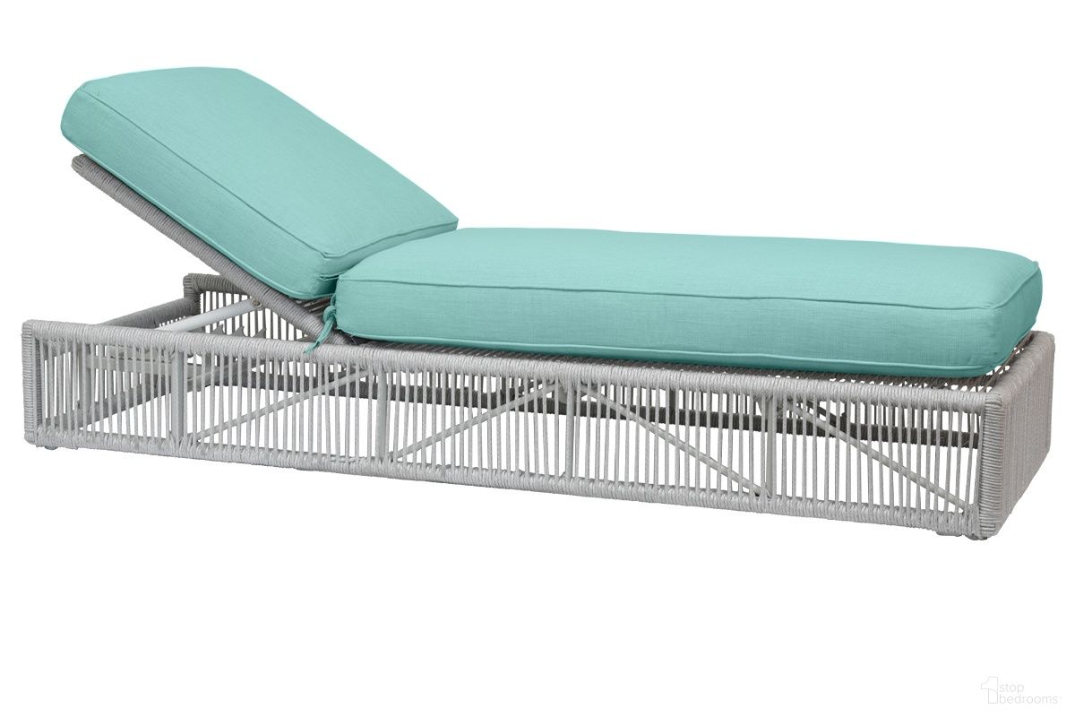 The appearance of Miami Adjustable Chaise in Dupione Celeste designed by Sunset West in the modern / contemporary interior design. This dupione celeste piece of furniture was selected by 1StopBedrooms from Miami Collection to add a touch of cosiness and style into your home. Sku: SW4401-9-8067. Material: Olefin Rope.