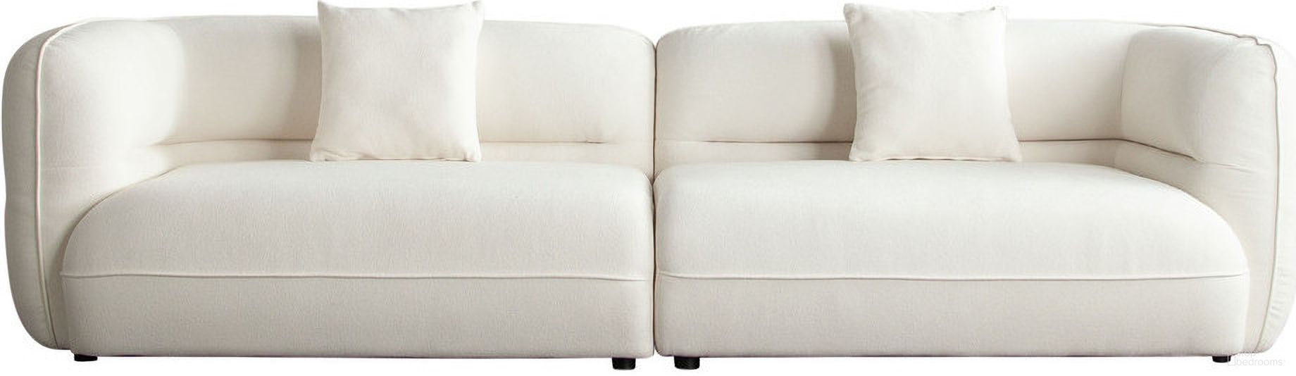 Micah 2PC Sofa In Elite Ivory Polyester Fabric