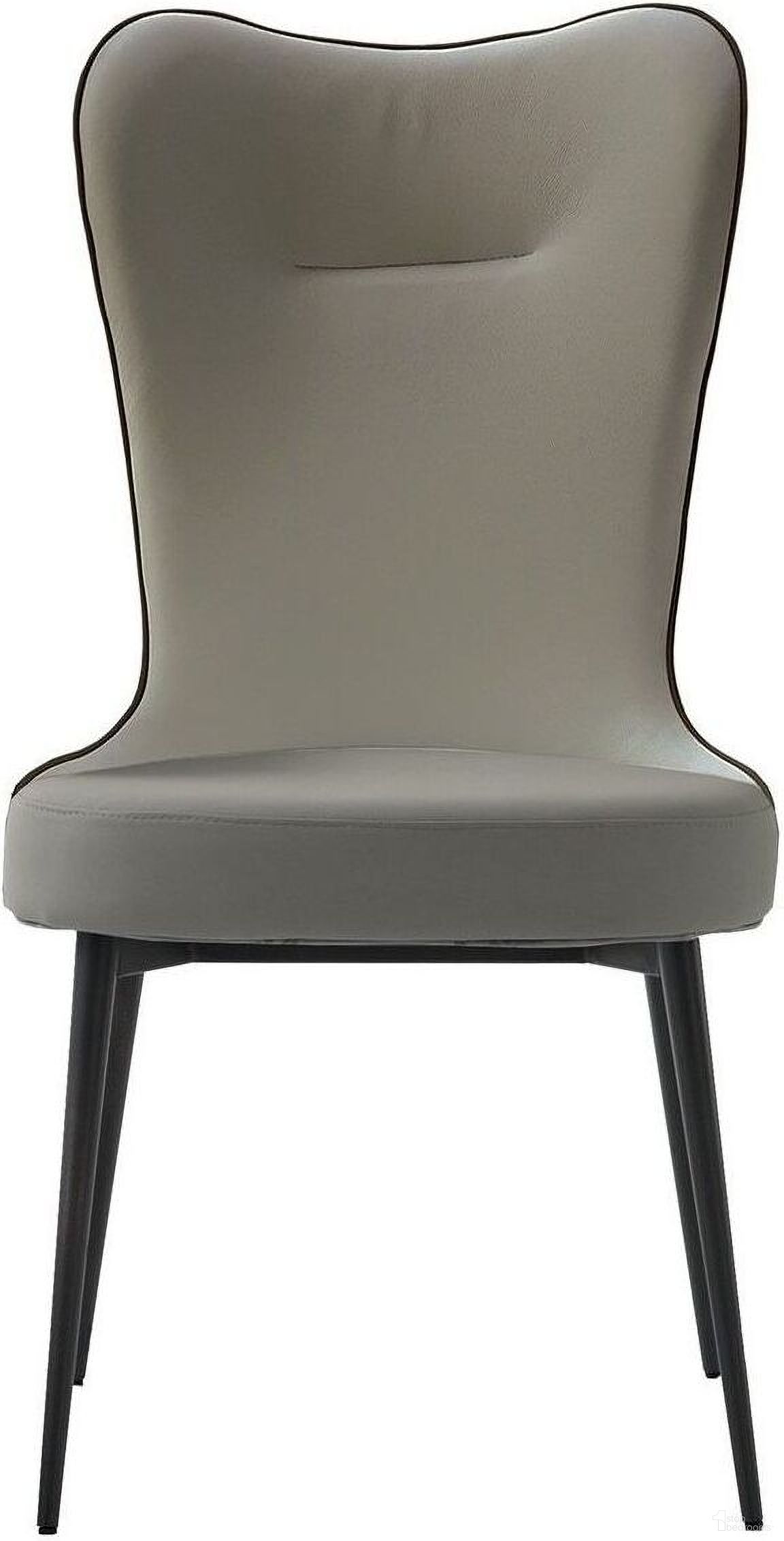 Mickey Pearl Grey Leather Dining Chair Set Of 2