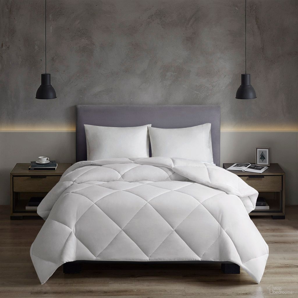 Microfiber with Heiq Smart Temp Oversized Down Alt Full/Queen Comforter In White