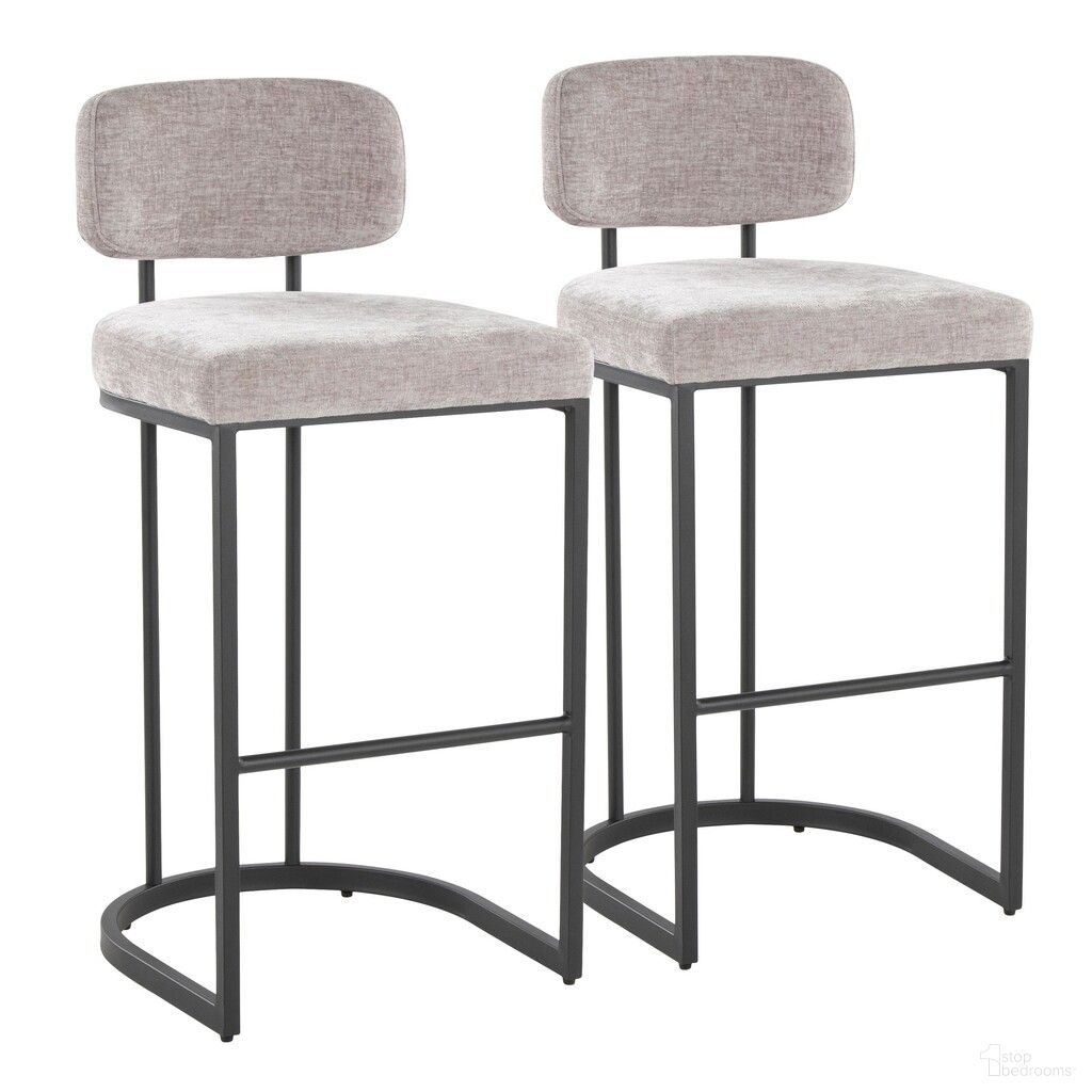 The appearance of Mid back Demi 30 Inch Fixed Height Barstool Set of 2 In Light Grey and Black designed by Lumisource in the modern / contemporary interior design. This light grey and black piece of furniture  was selected by 1StopBedrooms from Demi Collection to add a touch of cosiness and style into your home. Sku: B30-MBDEMIFB BKLGY2. Material: Metal.