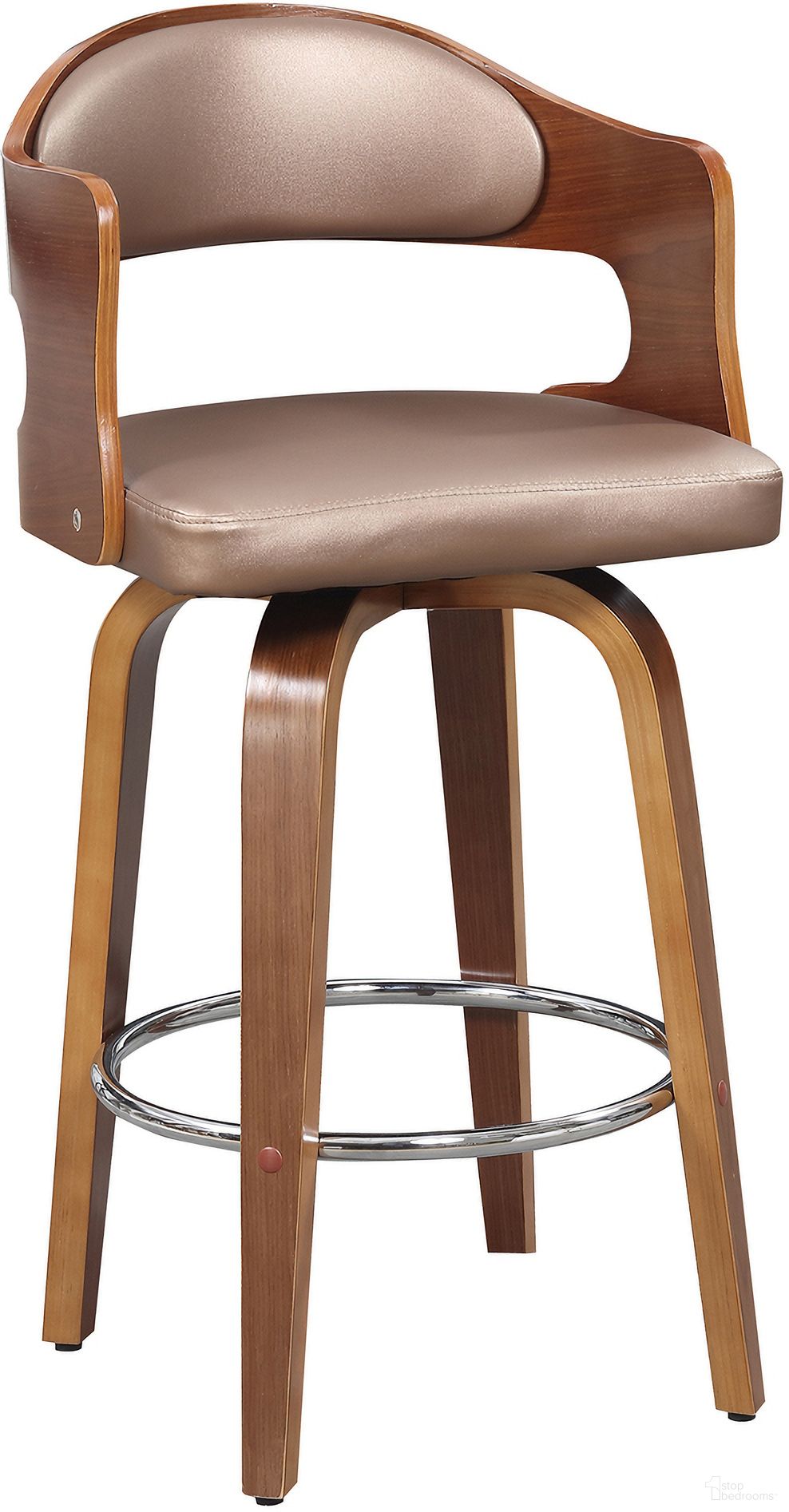 The appearance of Mid-Century 27 Inch Counter Seat Height Swivel Barstool In Rose Gold designed by AC Pacific in the modern / contemporary interior design. This rose gold piece of furniture  was selected by 1StopBedrooms from  to add a touch of cosiness and style into your home. Sku: ACBS09-ROSE. Material: Wood.