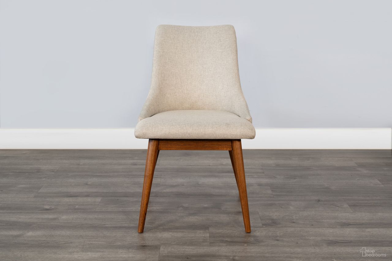 The appearance of Mid-Century Modern Upholstered Dining Chair Set of 2 with Curved Backrest and Wooden Legs In Cinnamon designed by Sunny Designs in the modern / contemporary interior design. This cinnamon piece of furniture was selected by 1StopBedrooms from Modern Collection to add a touch of cosiness and style into your home. Sku: 1453CN. Material: Solid Wood. Chair Type: Side Chair.