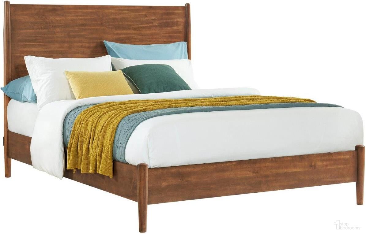 The appearance of MidCentury Modern California King Bed In Cinnamon designed by Martin Svensson Home in the modern / contemporary interior design. This cinnamon piece of furniture  was selected by 1StopBedrooms from Mid Century Modern Collection to add a touch of cosiness and style into your home. Sku: 6808818;6808868. Bed Type: Panel Bed. Material: Wood. Bed Size: California King.