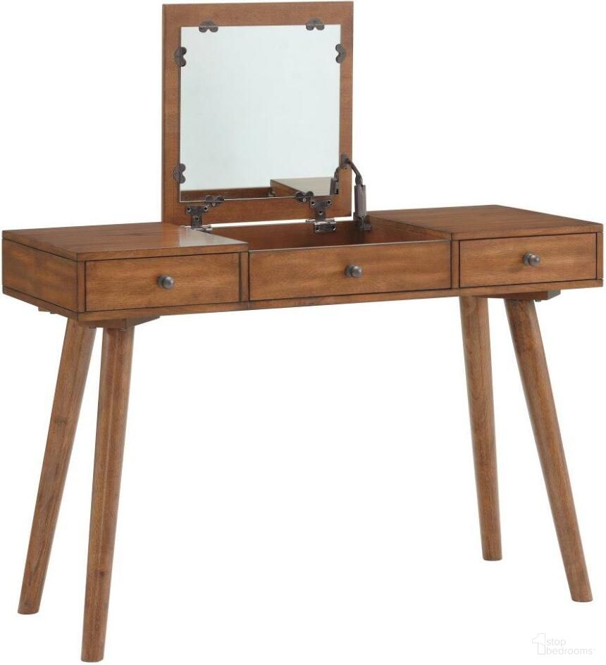 The appearance of MidCentury Modern Vanity Or Desk In Cinnamon designed by Martin Svensson Home in the modern / contemporary interior design. This cinnamon piece of furniture was selected by 1StopBedrooms from Mid Century Modern Collection to add a touch of cosiness and style into your home. Sku: 6808828. Material: Wood.