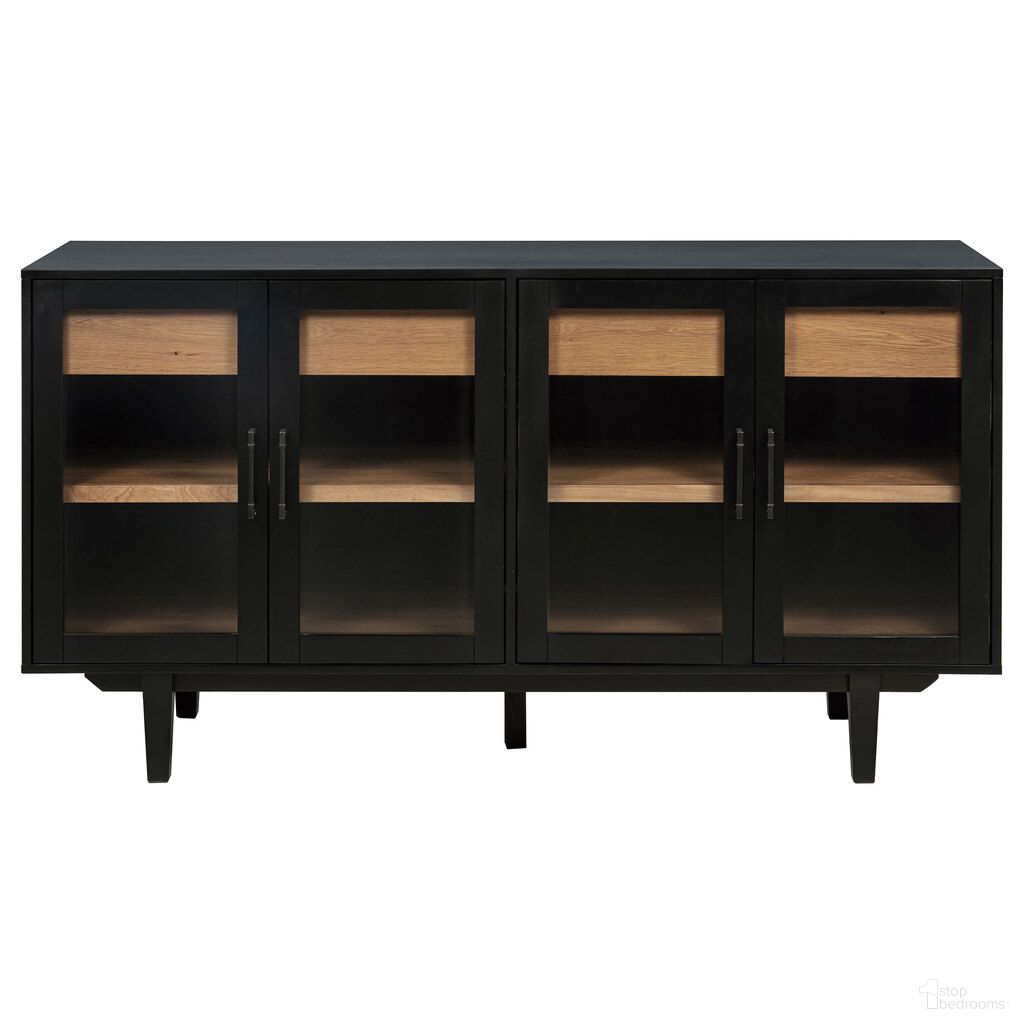 Middleton 4-Door Sideboard Server with Dual Drawers In Black