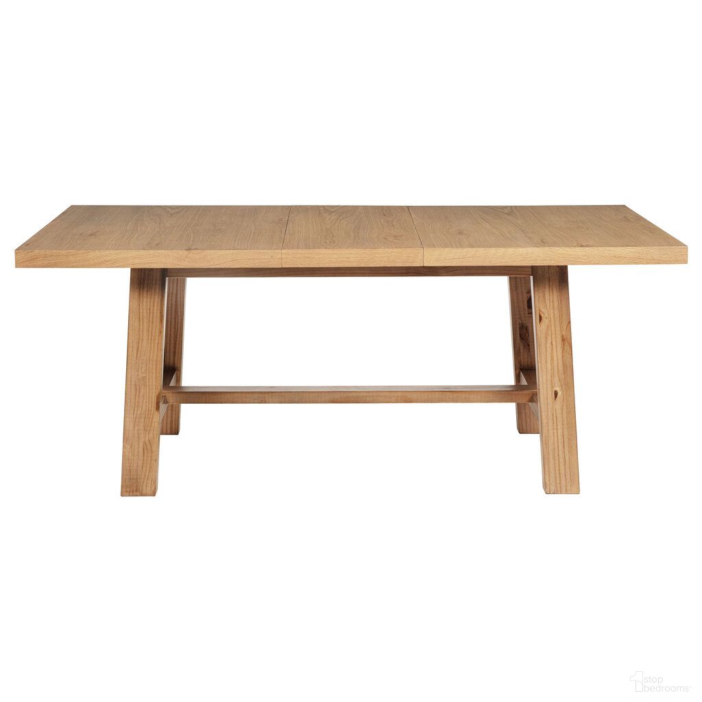 The appearance of Middleton 76 Inch Extension Leaf Dining Table In Natural designed by Coaster in the country / farmhouse interior design. This natural piece of furniture was selected by 1StopBedrooms from Middleton Collection to add a touch of cosiness and style into your home. Sku: 108540B1;108540B2. Table Base Style: Trestle. Material: MDF. Table Top Shape: Rectangular. Size: 40" x 60".