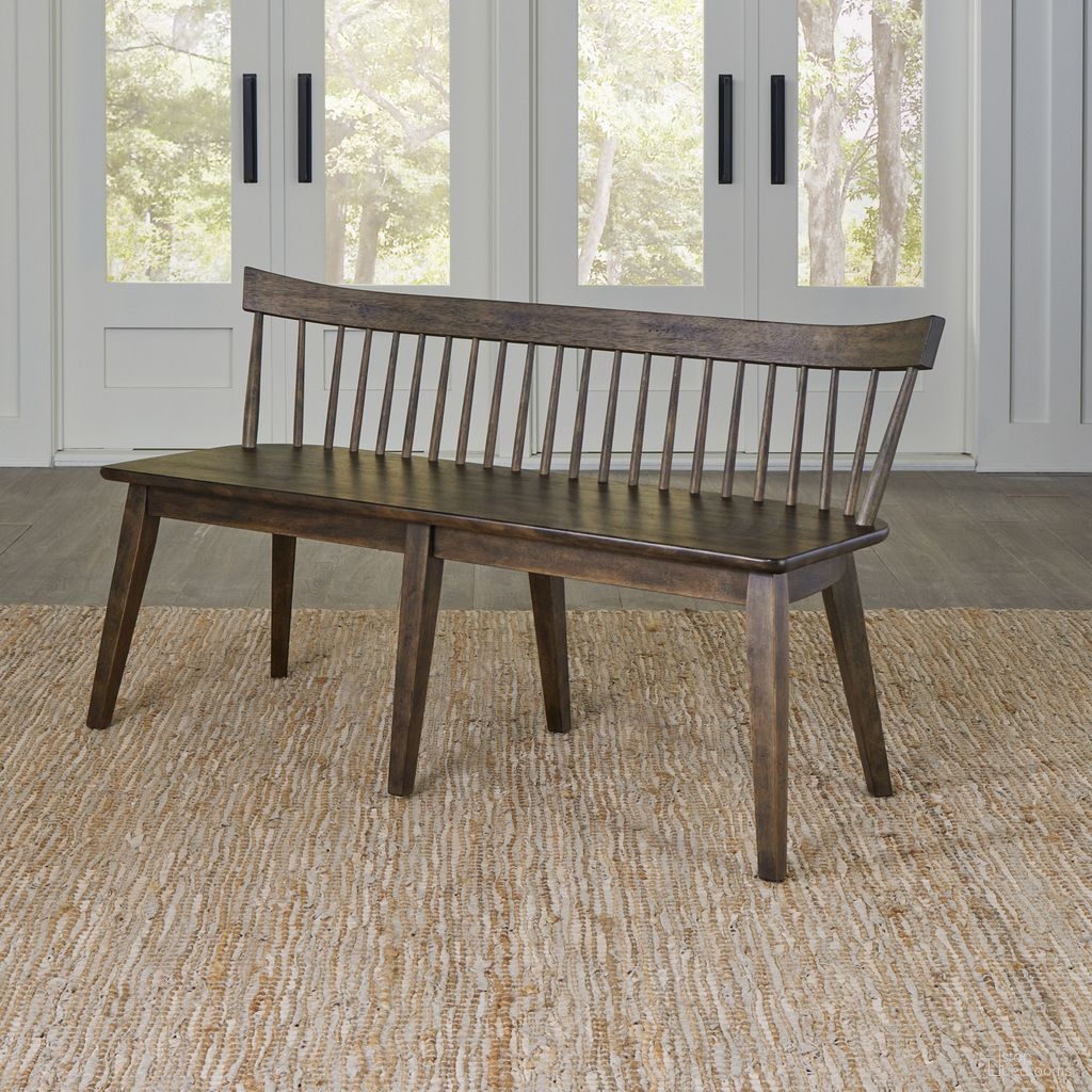 The appearance of Midland Falls Spindle Back Bench In Brown designed by Liberty in the transitional interior design. This brown piece of furniture  was selected by 1StopBedrooms from Midland Falls Collection to add a touch of cosiness and style into your home. Sku: 826-C4000B. Material: Rubberwood.