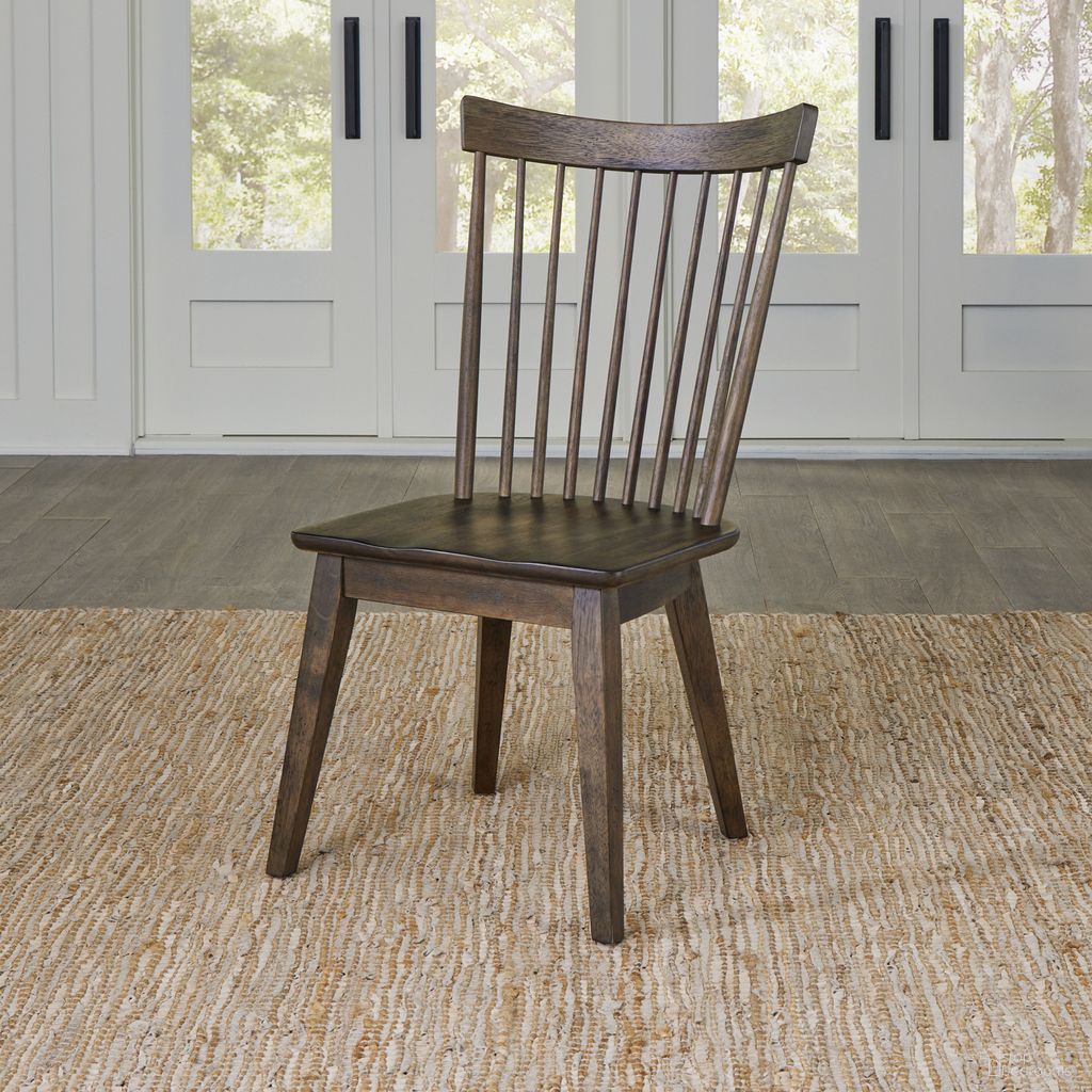 The appearance of Midland Falls Spindle Back Side Chair Set of 2 In Brown designed by Liberty in the transitional interior design. This brown piece of furniture  was selected by 1StopBedrooms from Midland Falls Collection to add a touch of cosiness and style into your home. Sku: 826-C4000S. Material: Rubberwood. Chair Type: Side Chair.