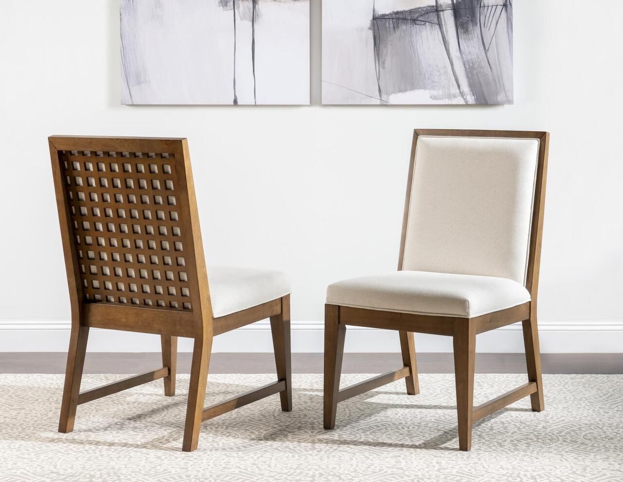 The appearance of Midland Upholstered Back And Seat Side Chair Set of 2 In Warm Amber designed by Legacy Classic in the modern / contemporary interior design. This warm amber piece of furniture  was selected by 1StopBedrooms from Midland Collection to add a touch of cosiness and style into your home. Sku: 2172-140. Material: Hardwood. Chair Type: Side Chair.