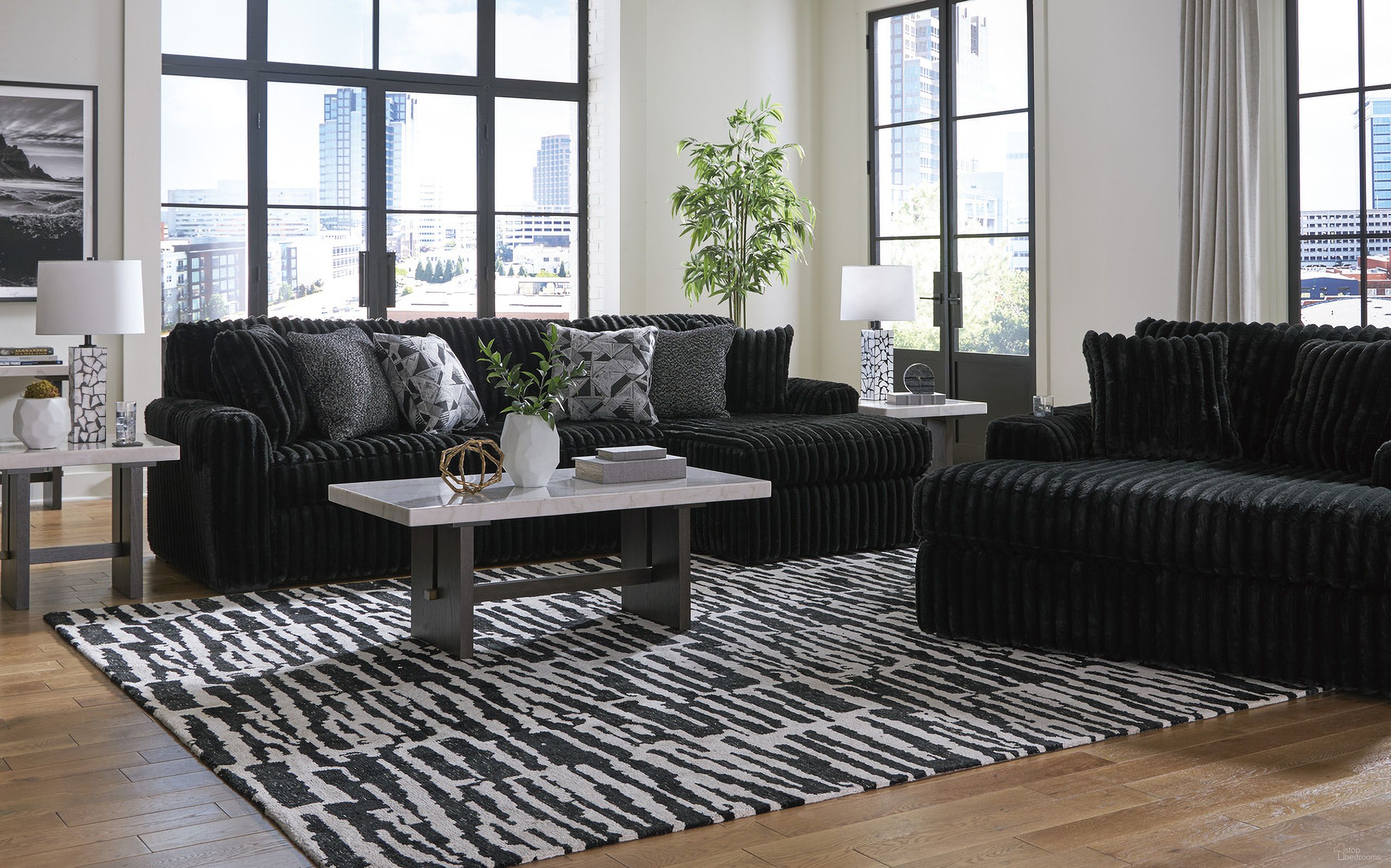 The appearance of Midnight-Madness 2-Piece Sectional and Oversized Chaise In Onyx designed by Signature Design by Ashley in the modern / contemporary interior design. This onyx piece of furniture was selected by 1StopBedrooms from Midnight-Madness Collection to add a touch of cosiness and style into your home. Sku: 9810366;9810315;9810317. Material: Corduroy.