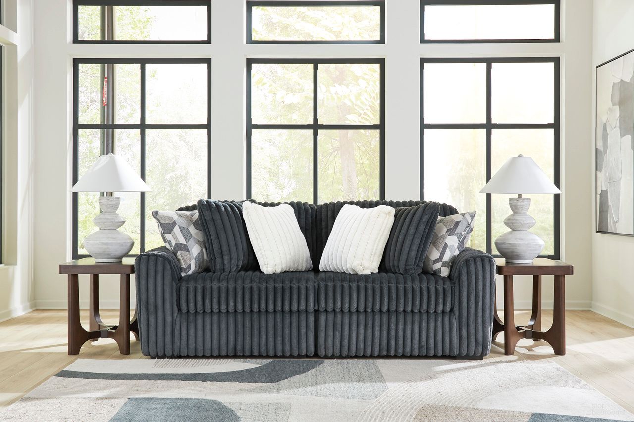 Midnight Madness 2-Piece Sectional Loveseat In Gunmetal