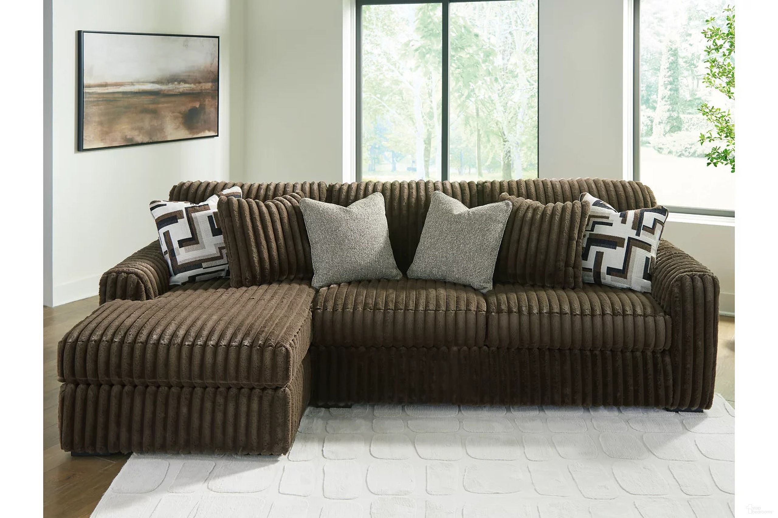 The appearance of Midnight-Madness 2-Piece Sectional Sofa with LAF Chaise In Chocolate designed by Signature Design by Ashley in the modern / contemporary interior design. This chocolate piece of furniture was selected by 1StopBedrooms from Midnight-Madness Collection to add a touch of cosiness and style into your home. Sku: 9810416;9810467. Material: Polyester. Layout: Sofa & Chaise.