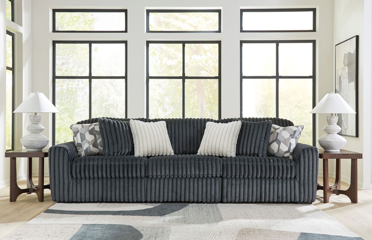 Midnight Madness 3-Piece Sectional Sofa In Gunmetal