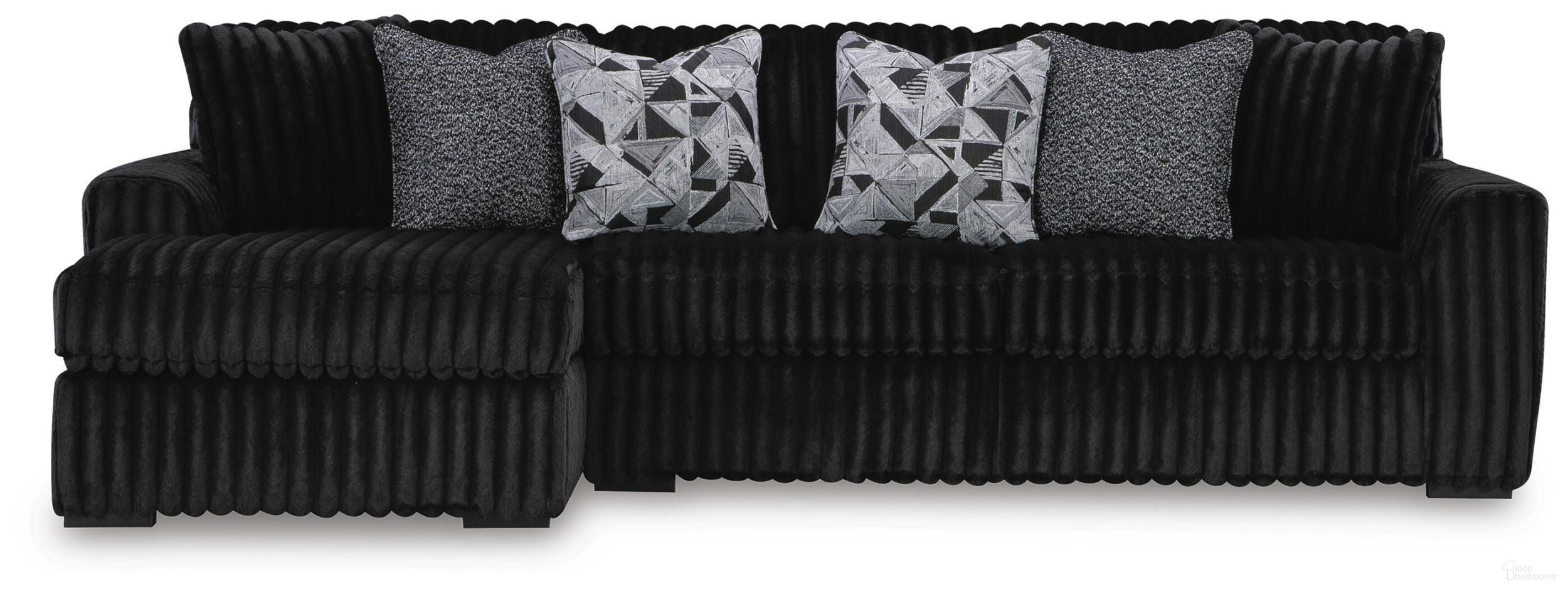 Midnight-Madness 3-Piece Sectional with LAF Chaise In Onyx
