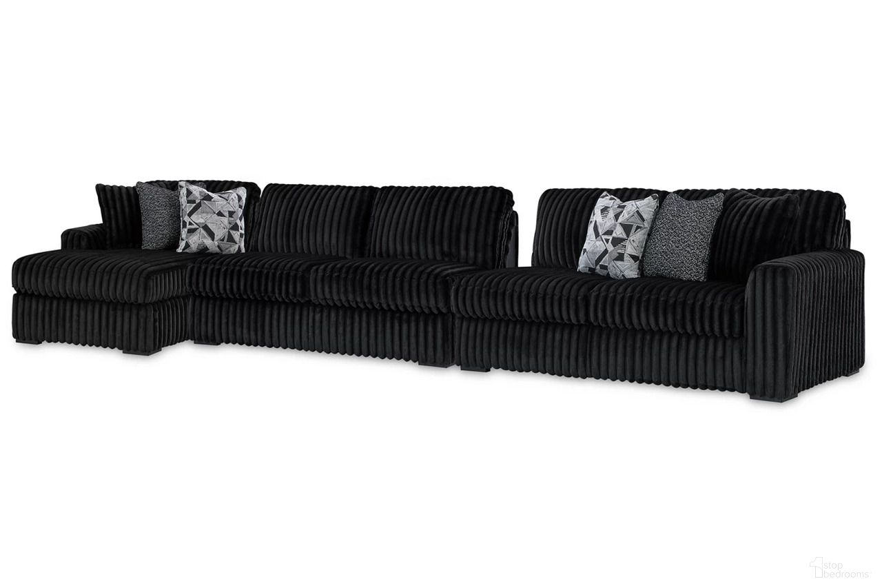 Midnight-Madness 3-Piece Sectional with LAF Chaise In Onyx