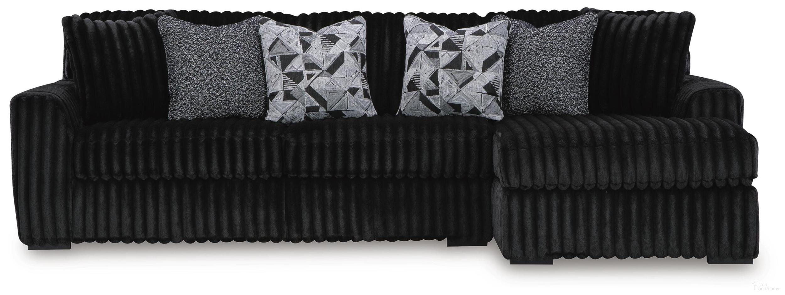 Midnight-Madness 3-Piece Sectional with RAF Chaise In Onyx