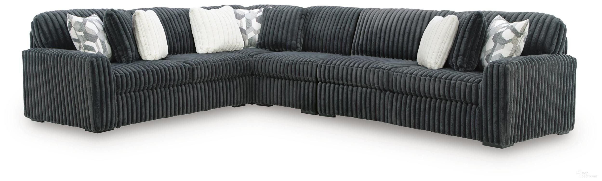 Midnight-Madness 4-Piece Sectional In Gunmetal