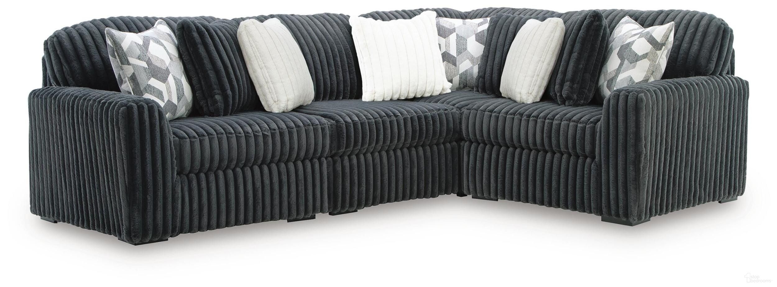 Midnight-Madness 4-Piece Sectional In Gunmetal