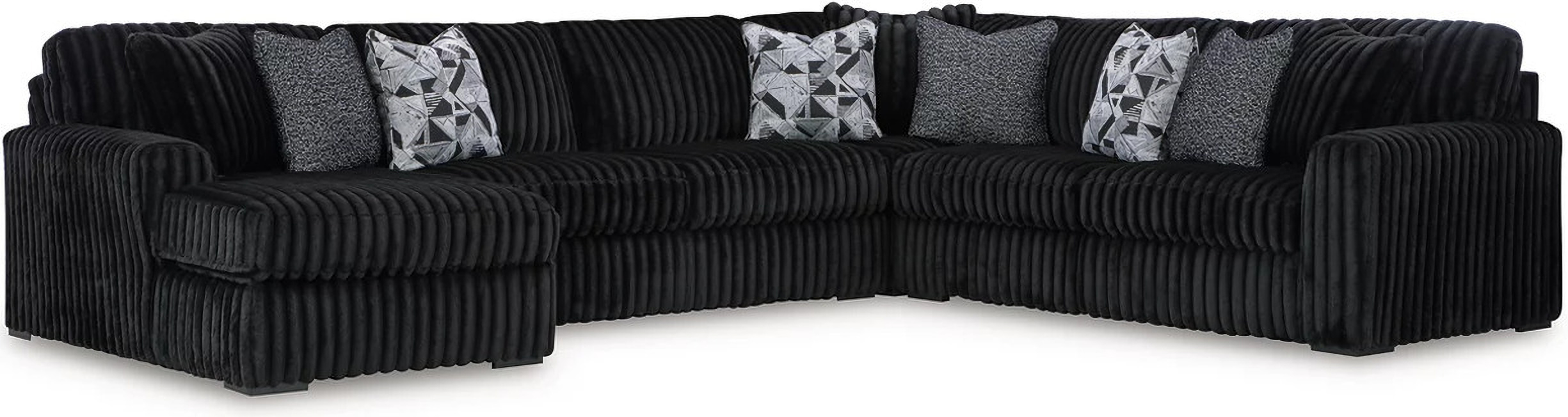 Midnight-Madness 4-Piece Sectional With LAF Chaise In Onyx