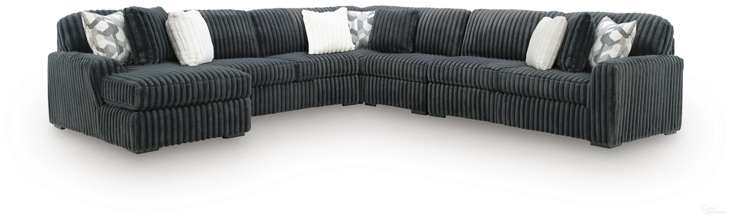 Midnight-Madness 5-Piece Sectional with LAF Chaise In Gunmetal