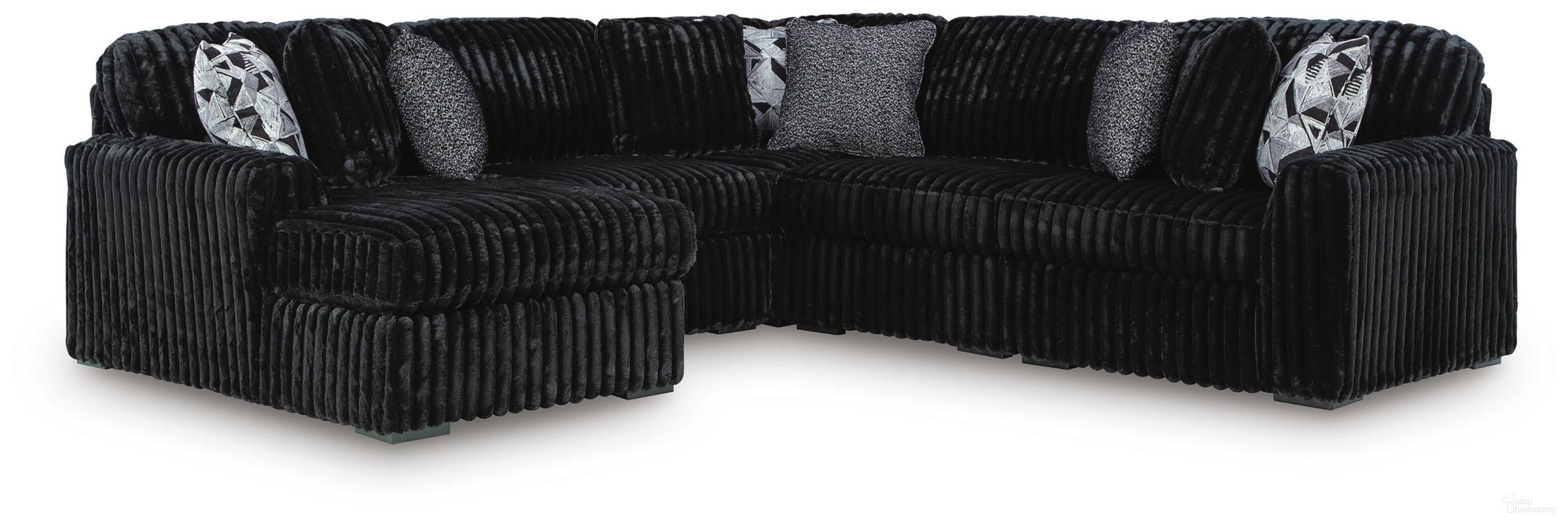 Midnight-Madness 5-Piece Sectional with LAF Chaise In Onyx