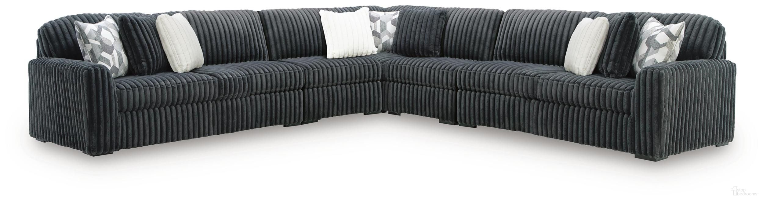 Midnight-Madness 5-Piece Sofa Sectional In Gunmetal