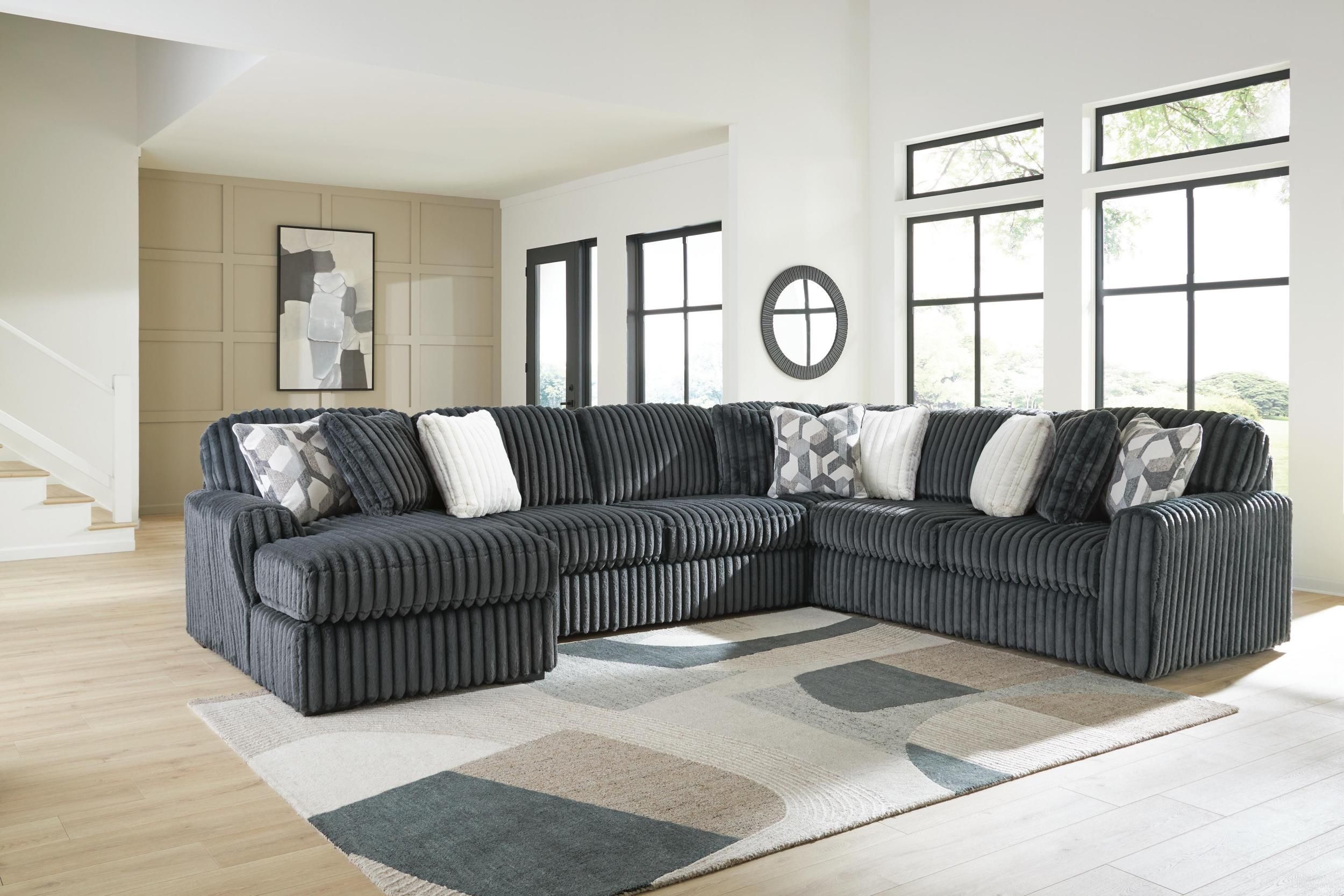 Midnight-Madness 6-Piece Sectional with LAF Chaise In Gunmetal