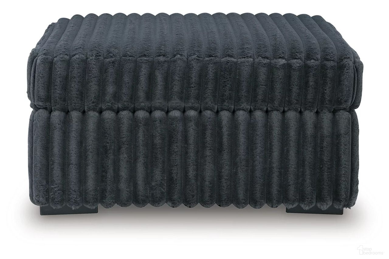 The appearance of Midnight-Madness Oversized Accent Ottoman In Gunmetal designed by Signature Design by Ashley in the modern / contemporary interior design. This gunmetal piece of furniture  was selected by 1StopBedrooms from Midnight-Madness Collection to add a touch of cosiness and style into your home. Sku: 9810508. Material: Polyester.