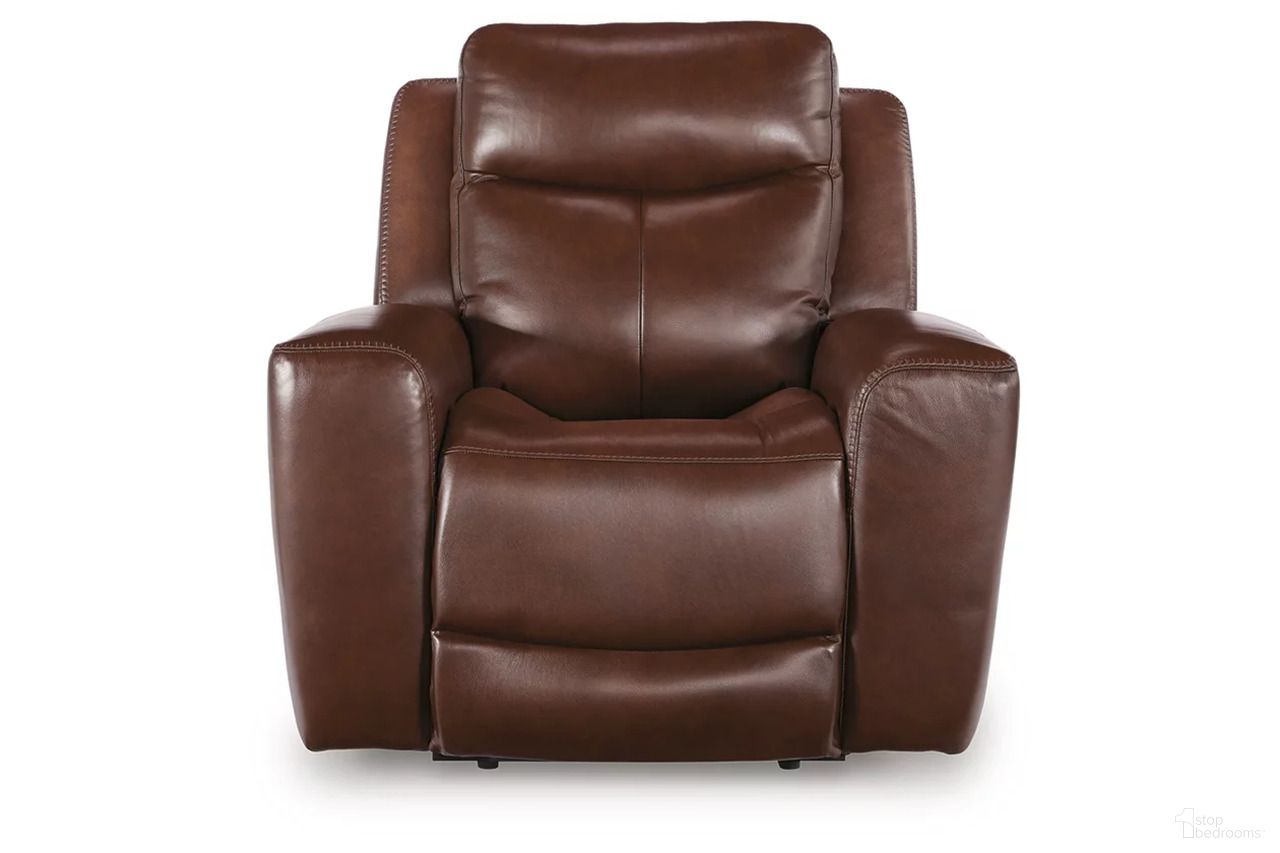 The appearance of Mighty Moves Power Recliner In Mahogany designed by Signature Design by Ashley in the modern / contemporary interior design. This mahogany piece of furniture was selected by 1StopBedrooms from Mighty Moves Collection to add a touch of cosiness and style into your home. Sku: NCU1210213. Material: Leather Match.
