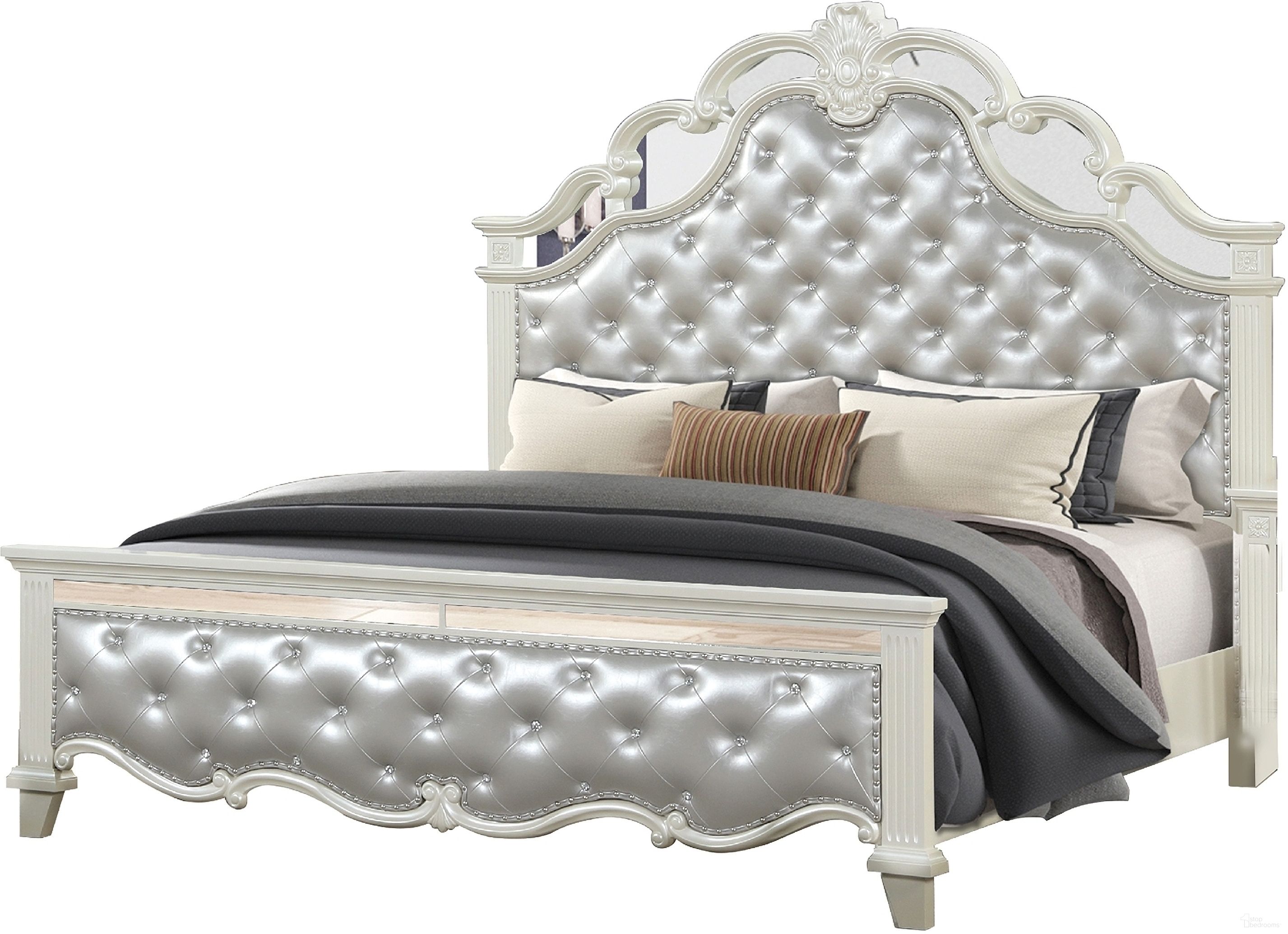 The appearance of Milan Tufted Upholstery Queen Size Bed Made With Wood In White designed by Galaxy Home Furnishings in the modern / contemporary interior design. This white piece of furniture was selected by 1StopBedrooms from Milan Collection to add a touch of cosiness and style into your home. Sku: 698781412015-1;698781412015-2;698781412015-3. Bed Type: Panel Bed. Material: Wood. Bed Size: Queen.