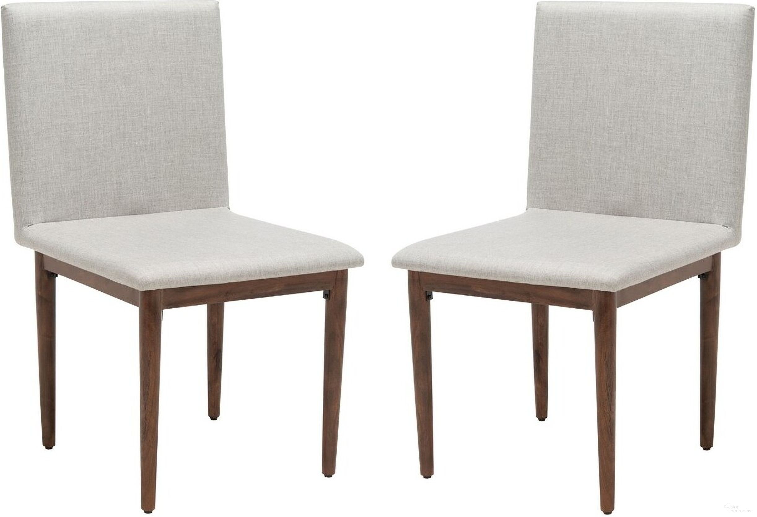 Milana Dining Chair Set of 2 In Walnut and Grey
