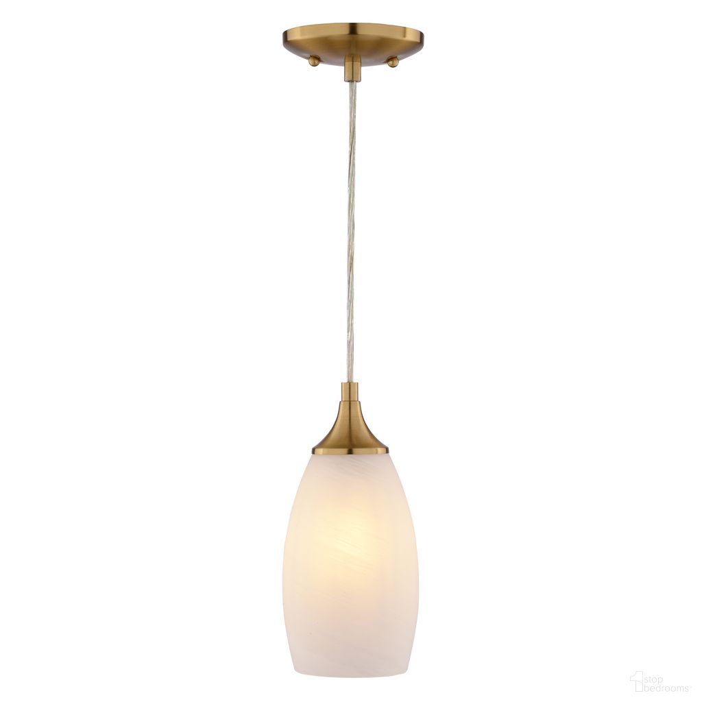 The appearance of Milano 4.75 Inch 1 Light Mini Pendant Alabaster Glass In Muted Brass designed by Vaxcel in the transitional interior design. This muted brass piece of furniture was selected by 1StopBedrooms from Milano Collection to add a touch of cosiness and style into your home. Sku: P0451. Material: Steel.