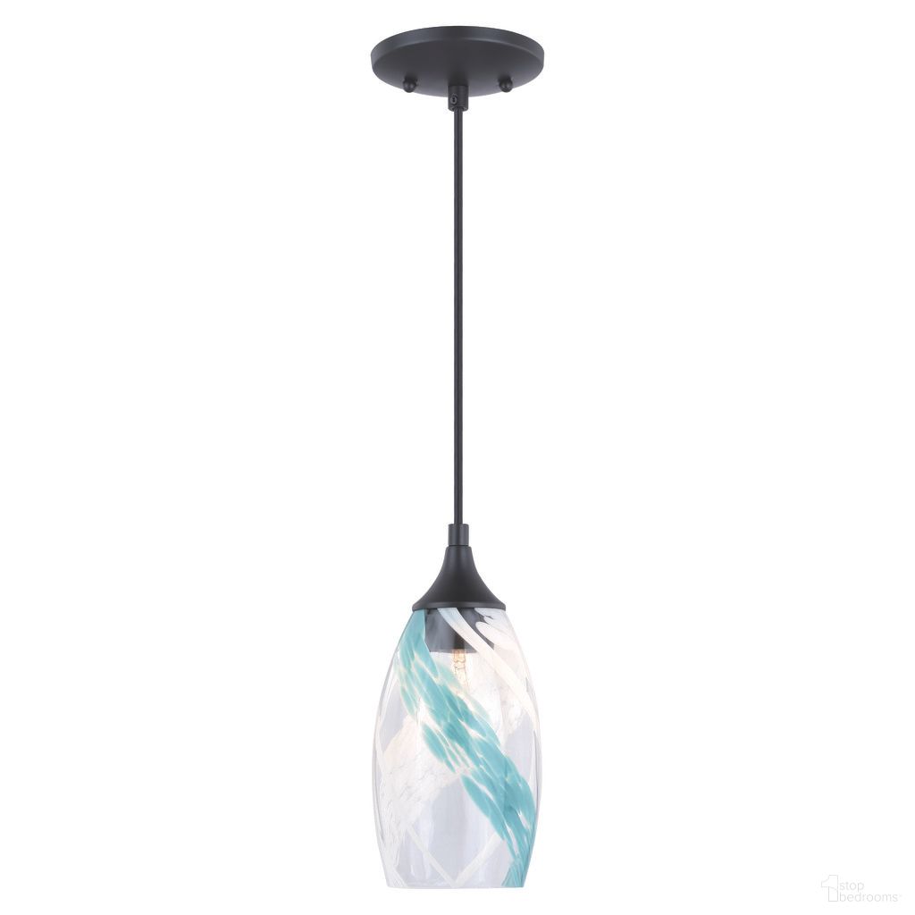 The appearance of Milano 4.75 Inch Mini Pendant Caribbean Swirl Glass In Oil Rubbed Bronze designed by Vaxcel in the transitional interior design. This oil rubbed bronze piece of furniture was selected by 1StopBedrooms from Milano Collection to add a touch of cosiness and style into your home. Sku: P0279. Material: Steel.