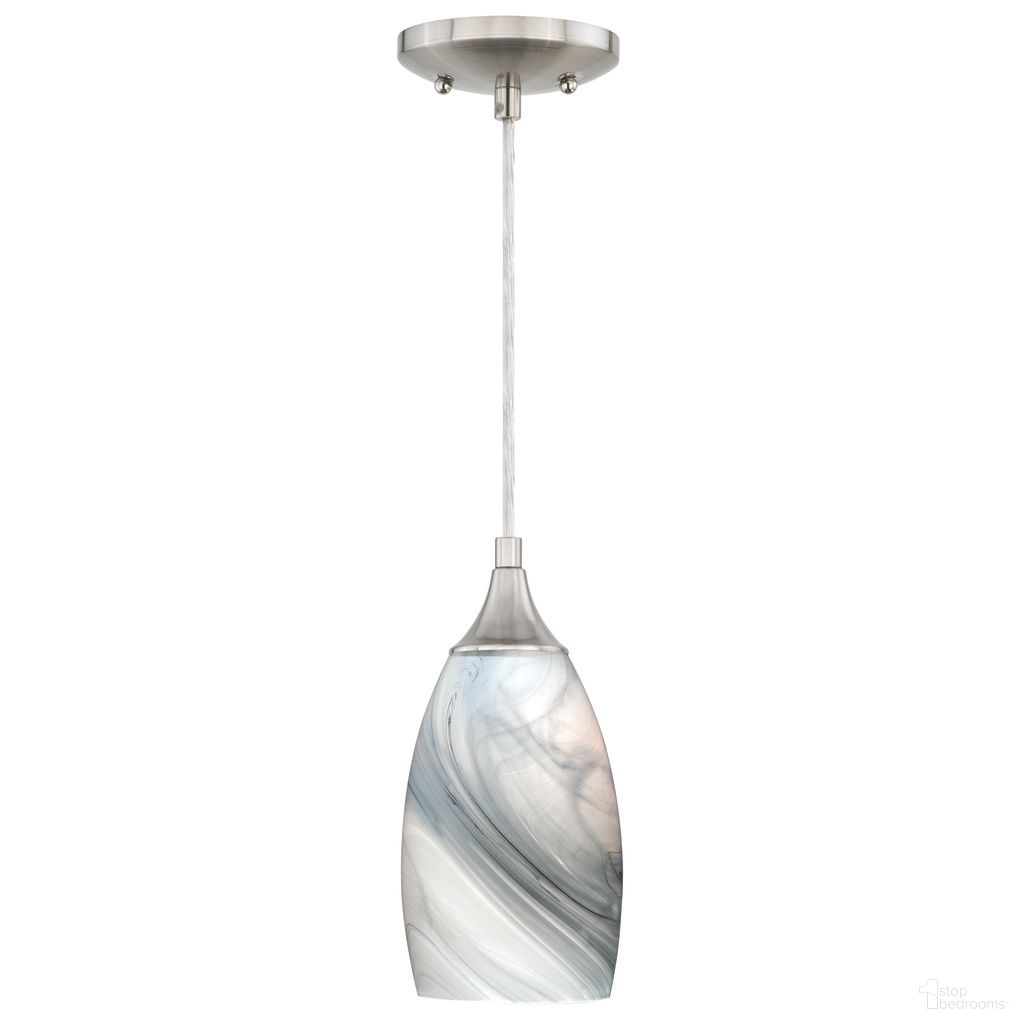 The appearance of Milano 4.75 Inch Mini Pendant Marble Swirl Glass In Satin Nickel designed by Vaxcel in the transitional interior design. This satin nickel piece of furniture was selected by 1StopBedrooms from Milano Collection to add a touch of cosiness and style into your home. Sku: P0176. Material: Steel.