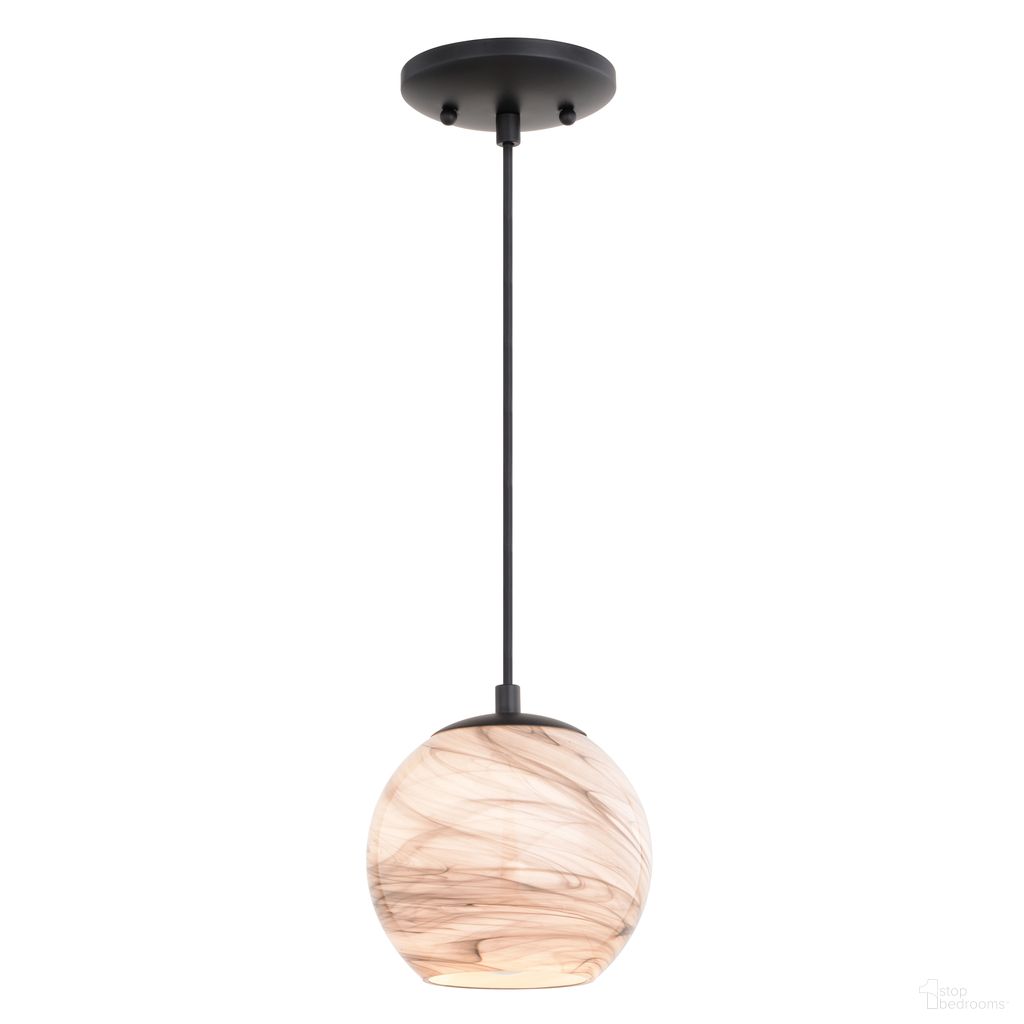 The appearance of Milano 6.25 Inch Mini Pendant Marble Swirl In Matte Black designed by Vaxcel in the transitional interior design. This matte black piece of furniture was selected by 1StopBedrooms from Milano Collection to add a touch of cosiness and style into your home. Sku: P0407. Material: Steel.