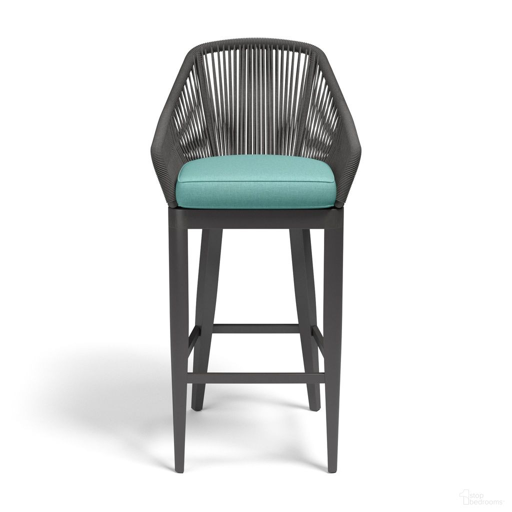 The appearance of Milano Barstool in Dupione Celeste designed by Sunset West in the modern / contemporary interior design. This dupione celeste piece of furniture  was selected by 1StopBedrooms from Milano Collection to add a touch of cosiness and style into your home. Sku: SW4101-7B-8067. Material: Olefin Rope.