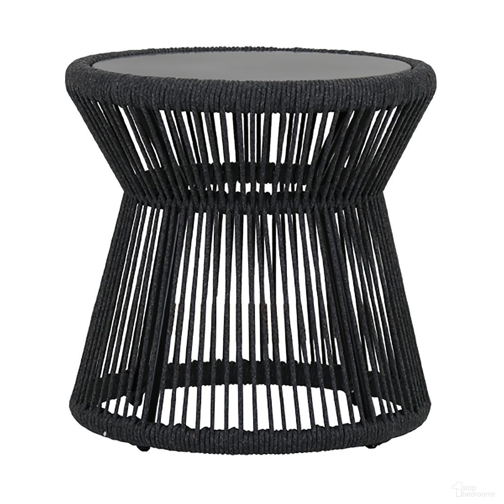 The appearance of Milano End Table With Honed Absolute Granite Insert Top in Charcoal designed by Sunset West in the modern / contemporary interior design. This charcoal piece of furniture  was selected by 1StopBedrooms from Milano Collection to add a touch of cosiness and style into your home. Sku: SW4101-ET. Material: Olefin Rope.