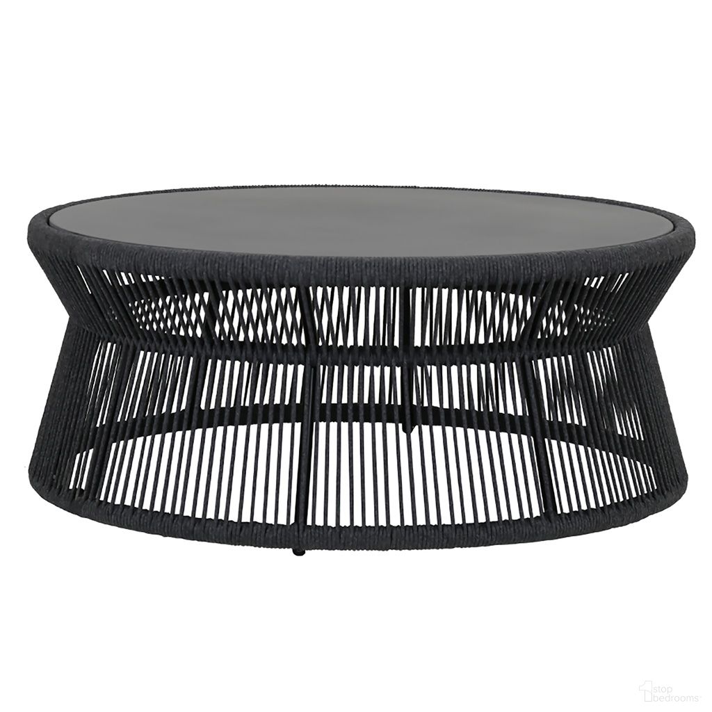 The appearance of Milano Round Coffee Table With 40" Round Honed Absolute Granite Insert Top in Charcoal designed by Sunset West in the modern / contemporary interior design. This charcoal piece of furniture was selected by 1StopBedrooms from Milano Collection to add a touch of cosiness and style into your home. Sku: SW4101-CT. Material: Olefin Rope.