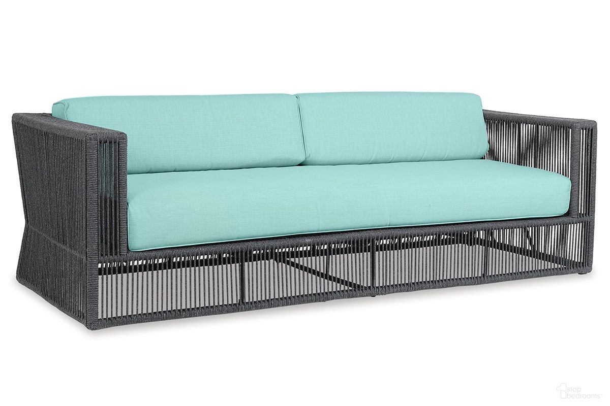 The appearance of Milano Sofa in Dupione Celeste designed by Sunset West in the modern / contemporary interior design. This dupione celeste piece of furniture  was selected by 1StopBedrooms from Milano Collection to add a touch of cosiness and style into your home. Sku: SW4101-23-8067. Material: Olefin Rope.